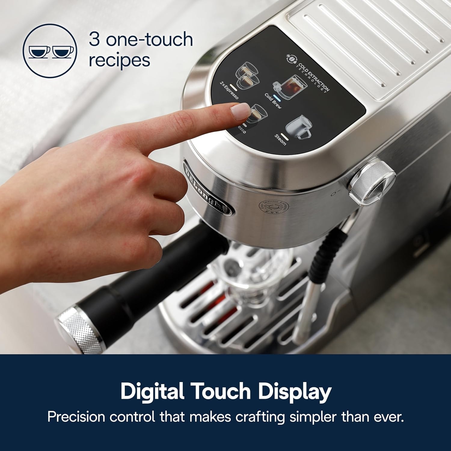 De'Longhi Dedica Duo Espresso Machine – Stainless Steel – Manual Espresso Machines
