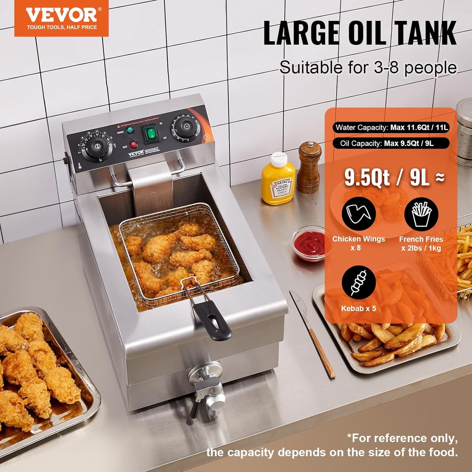 11L Commercial Electric Deep Fryer – Silver – Deep Fryers