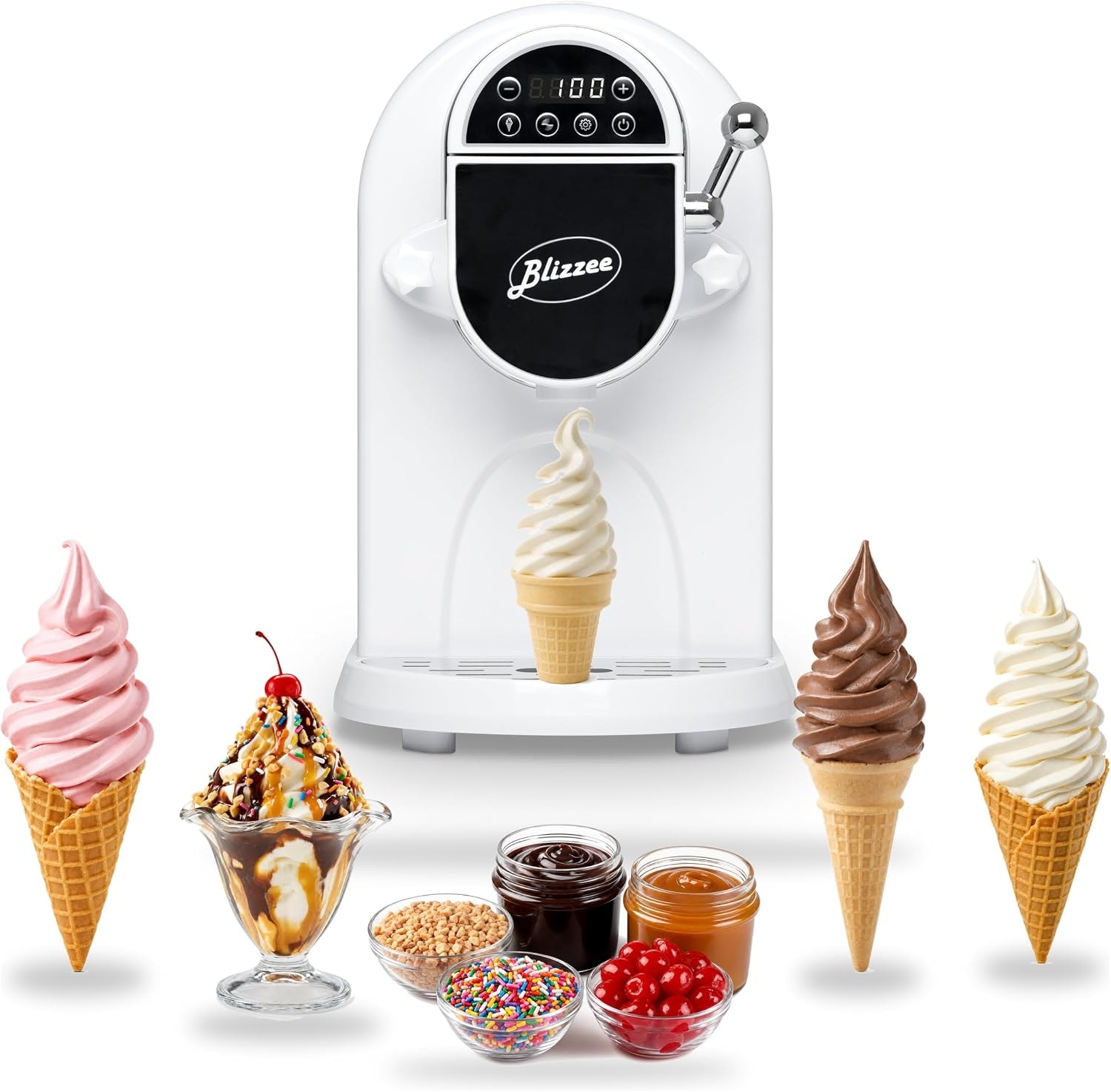 Soft Serve Ice Cream Machine 1.25Qt – 1.25 quarts – White – Ice Cream Machines