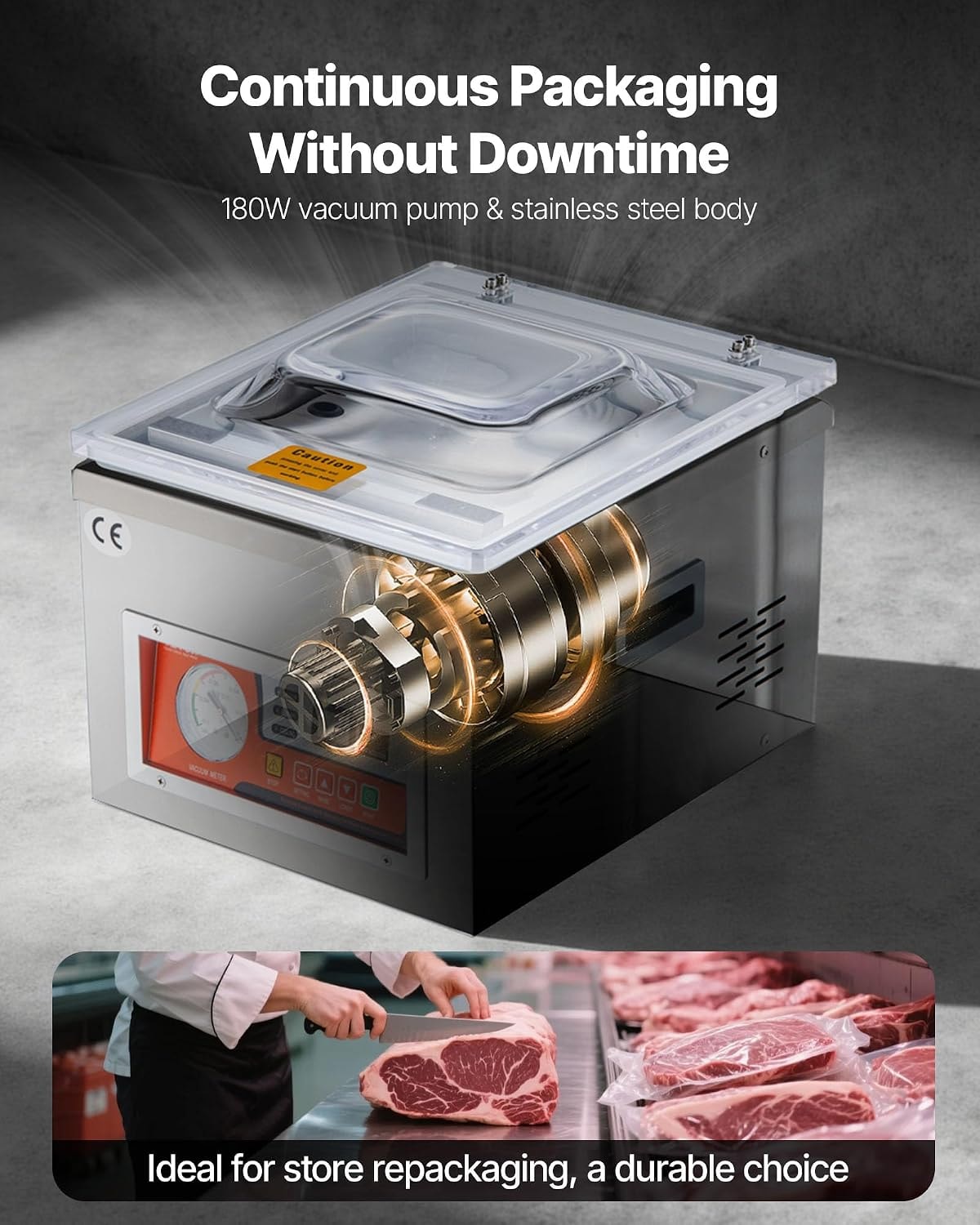 Chamber Vacuum Sealer, 260w Sealing Power, Vacuum Packing Machine for  – Silver – Vacuum Sealers
