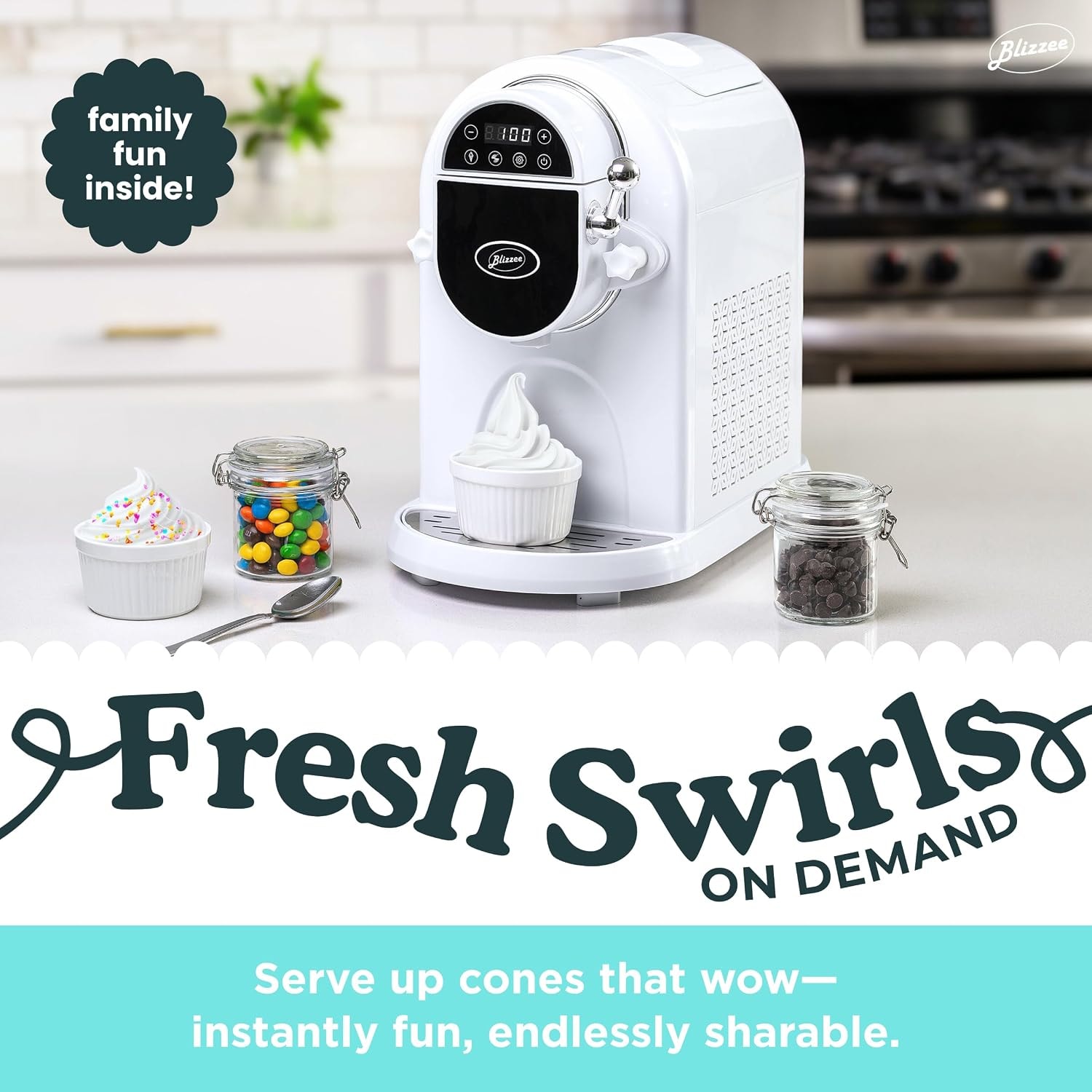 Soft Serve Ice Cream Machine 1.25Qt – 1.25 quarts – White – Ice Cream Machines
