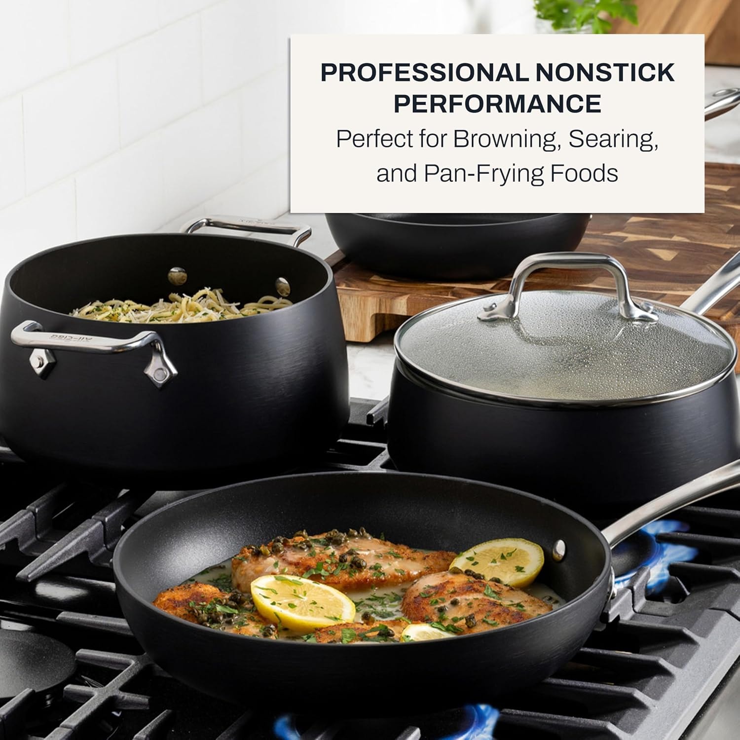 All-Clad HA1 Hard Anodized Nonstick Fry Pan Set – Black – Cookware Sets