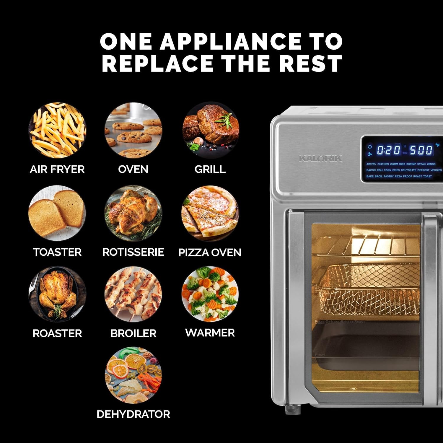 Kalorik Maxx Air Fryer Oven – 26 quarts – Stainless Steel – Air Fryers