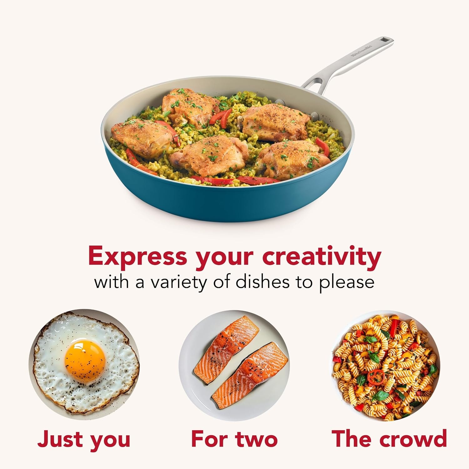 KitchenAid Design Series 12-Piece Hard-Anodized Ceramic Induction Cook – Agave – Cookware Sets