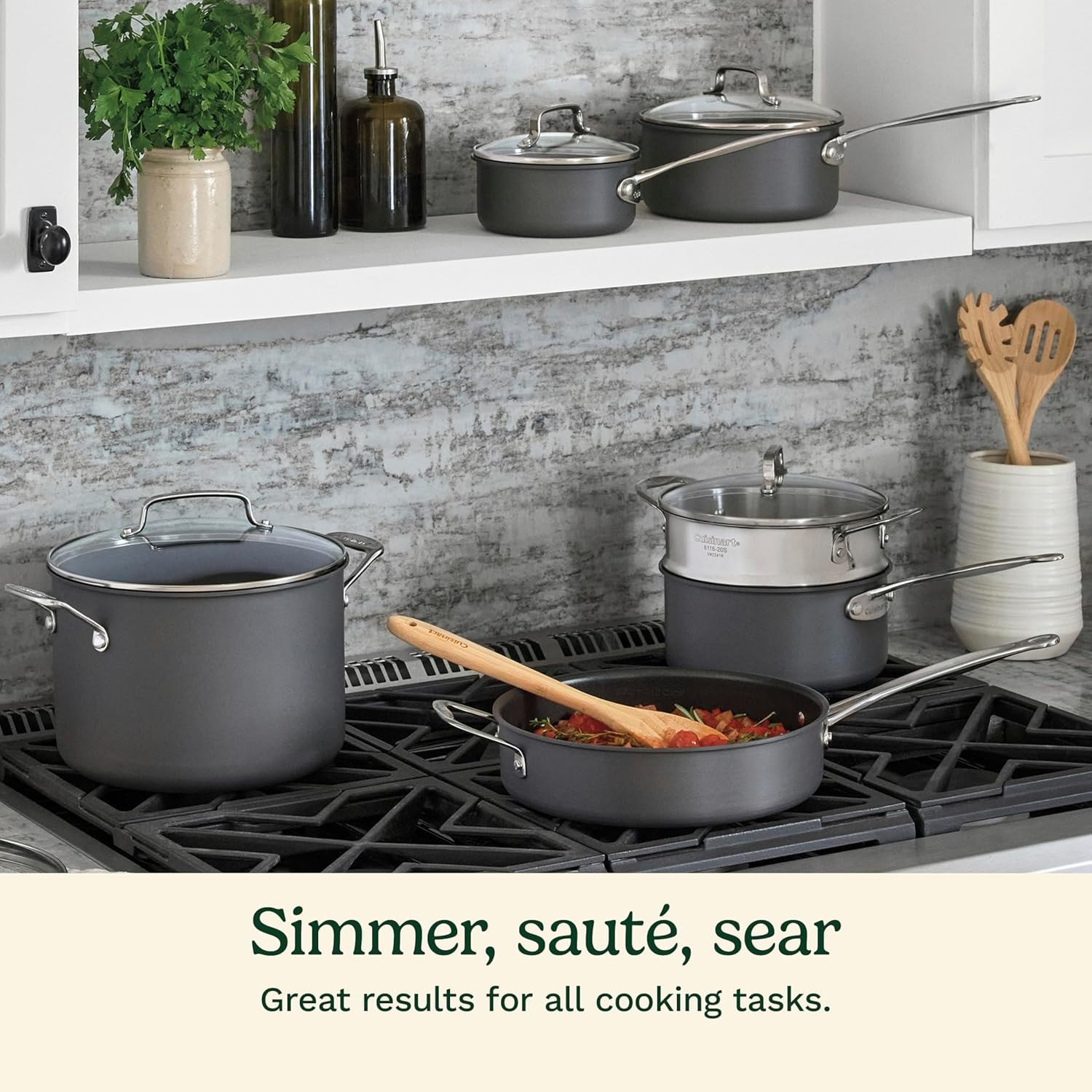 Cuisinart Chef's Classic Hard Anodized Cookware Set 17 Piece – Black – Cookware Sets