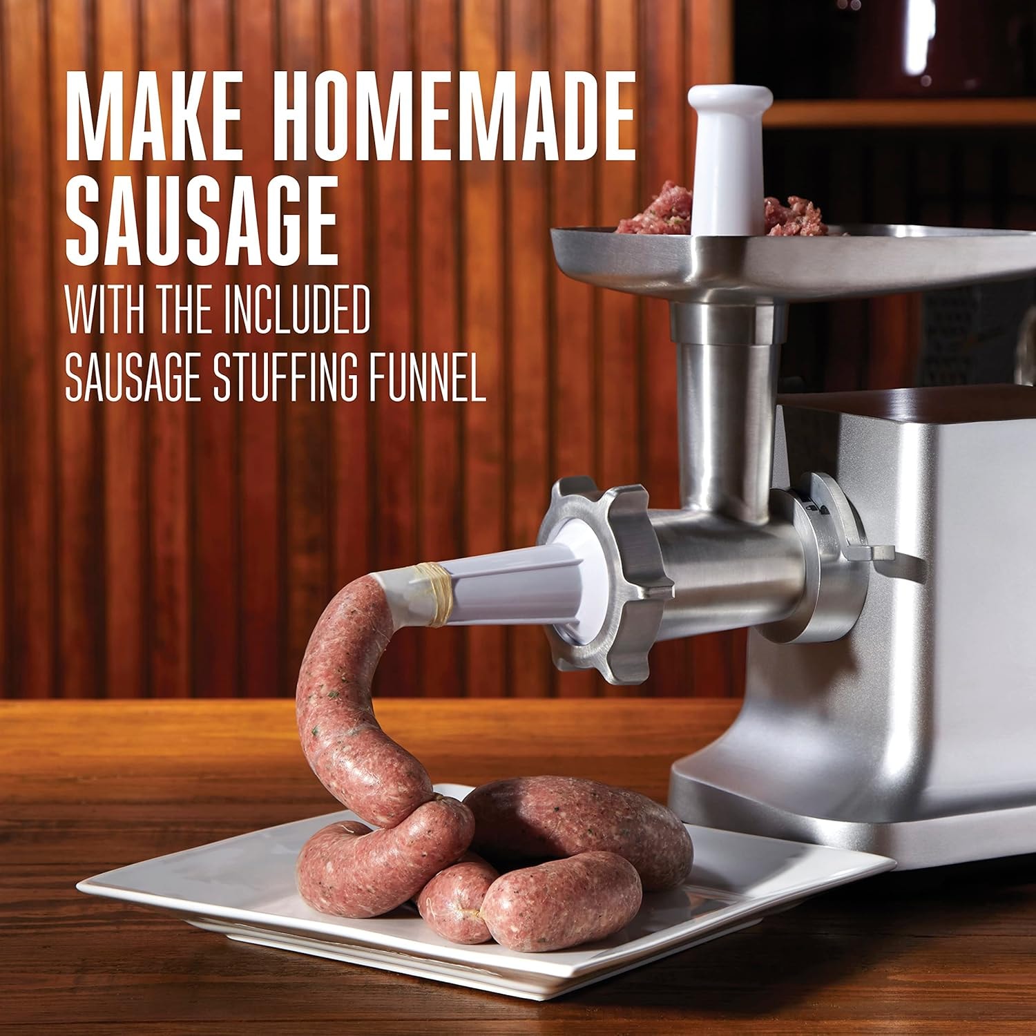 Weston Electric Meat Grinder Sausage Stuffer #12 – Silver – Meat Grinders