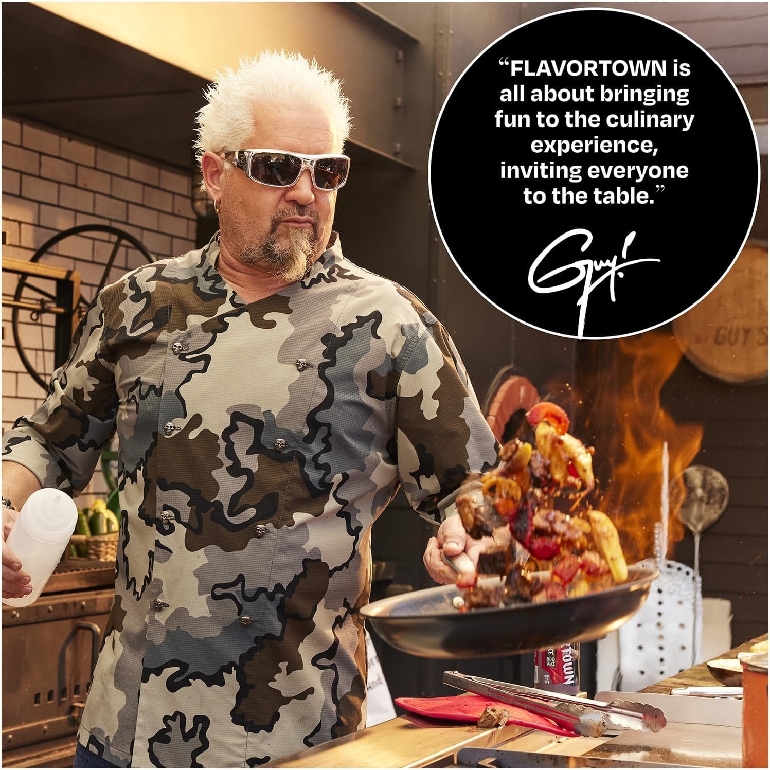 Guy Fieri Flavortown Hard-Anodized Laser Titanium Aluminum 10-Pc. Cook – 5 quarts – Black – Cookware Sets