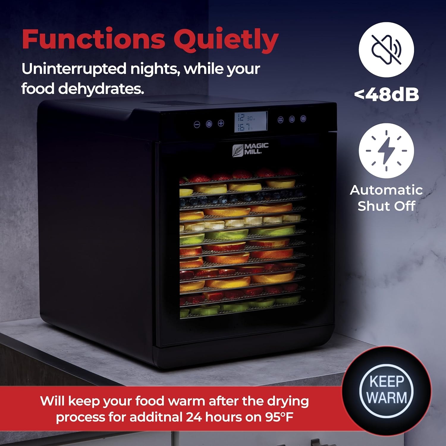 Magic Mill Premium Food Dehydrator Machine – Black – Dehydrators