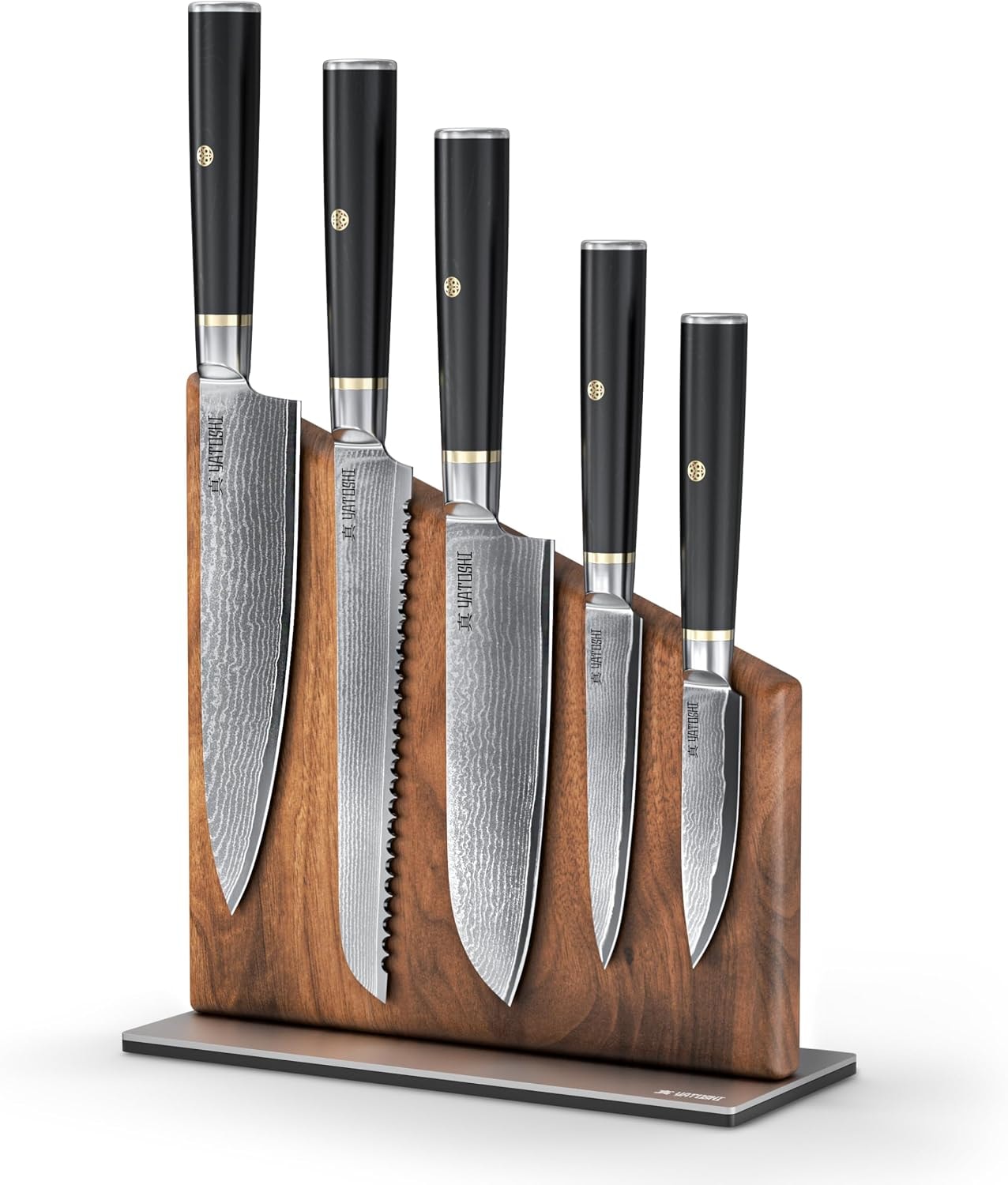 Set of 10 Japanese knives – Black/Gold – Knife Block Sets