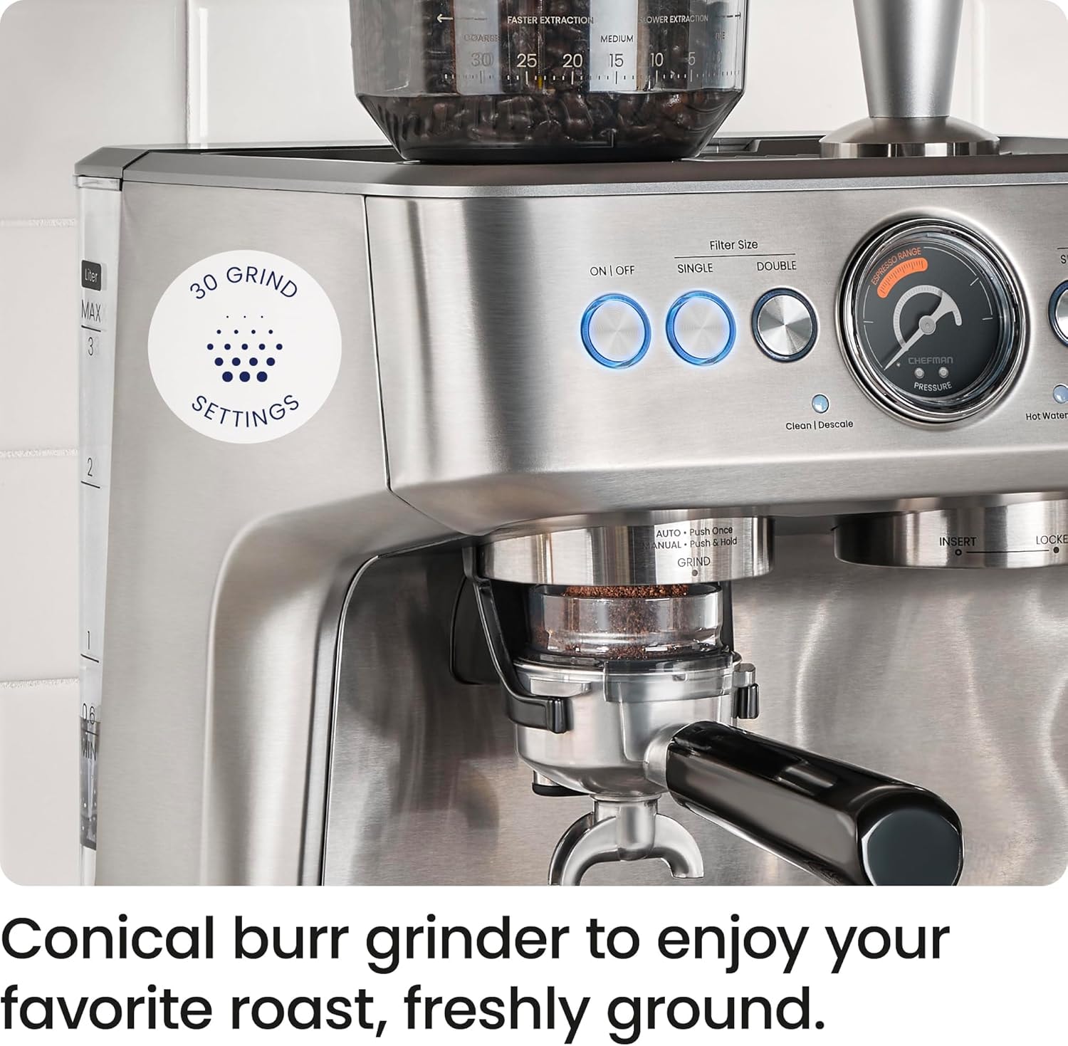 30-Piece Espresso Machine – 3 liters – Stainless Steel – Semi-Automatic Espresso Machines