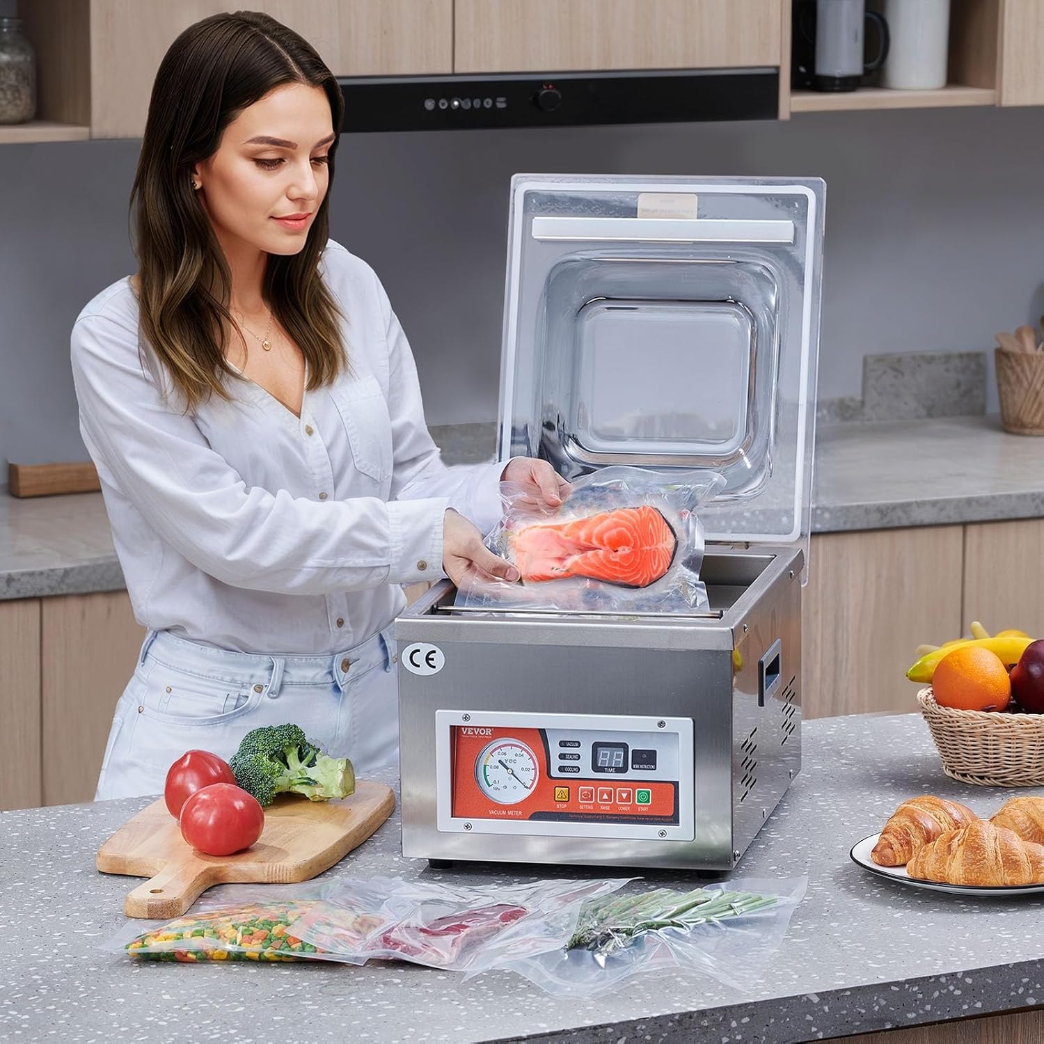 Chamber Vacuum Sealer, 260w Sealing Power, Vacuum Packing Machine for  – Silver – Vacuum Sealers
