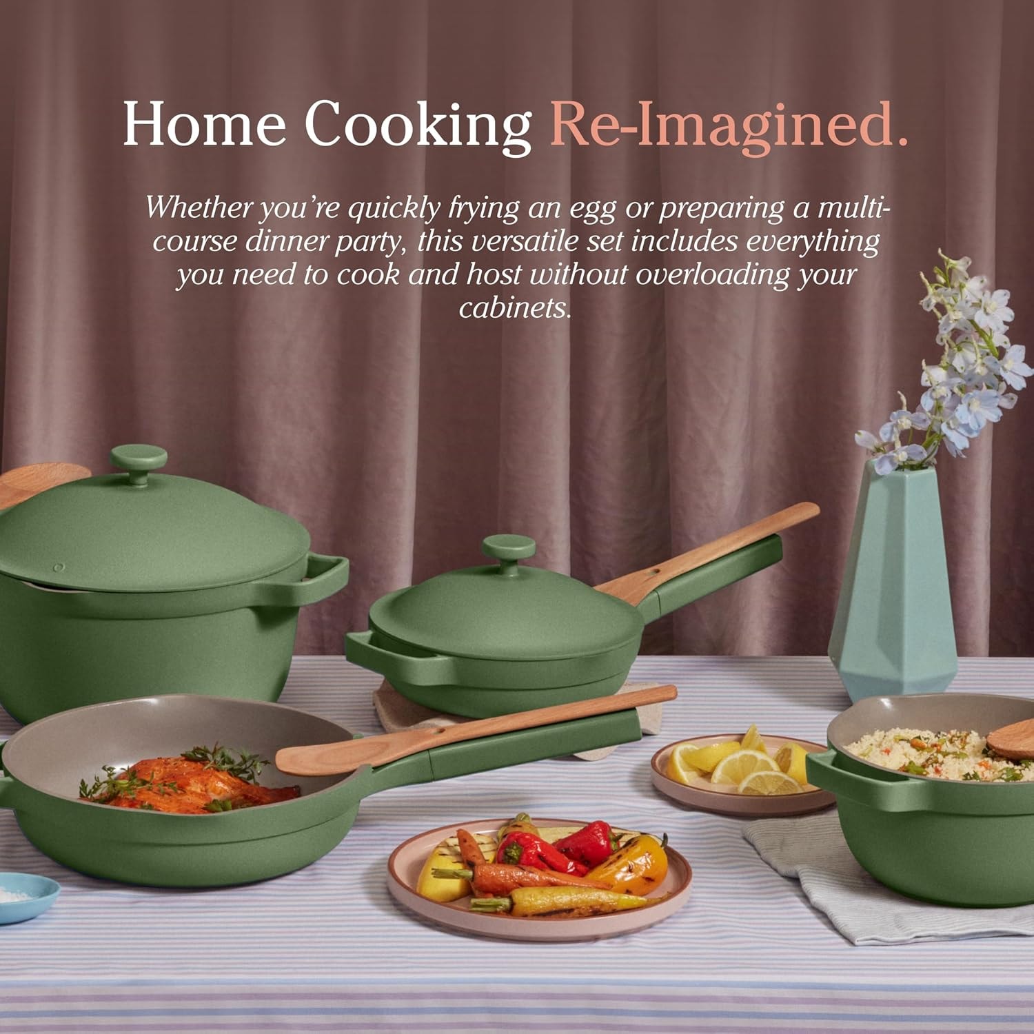 Our Place 13-Piece Cookware Set – 10.86" Dia x 3.5" H x 19.72" W – Steam – Cookware Sets
