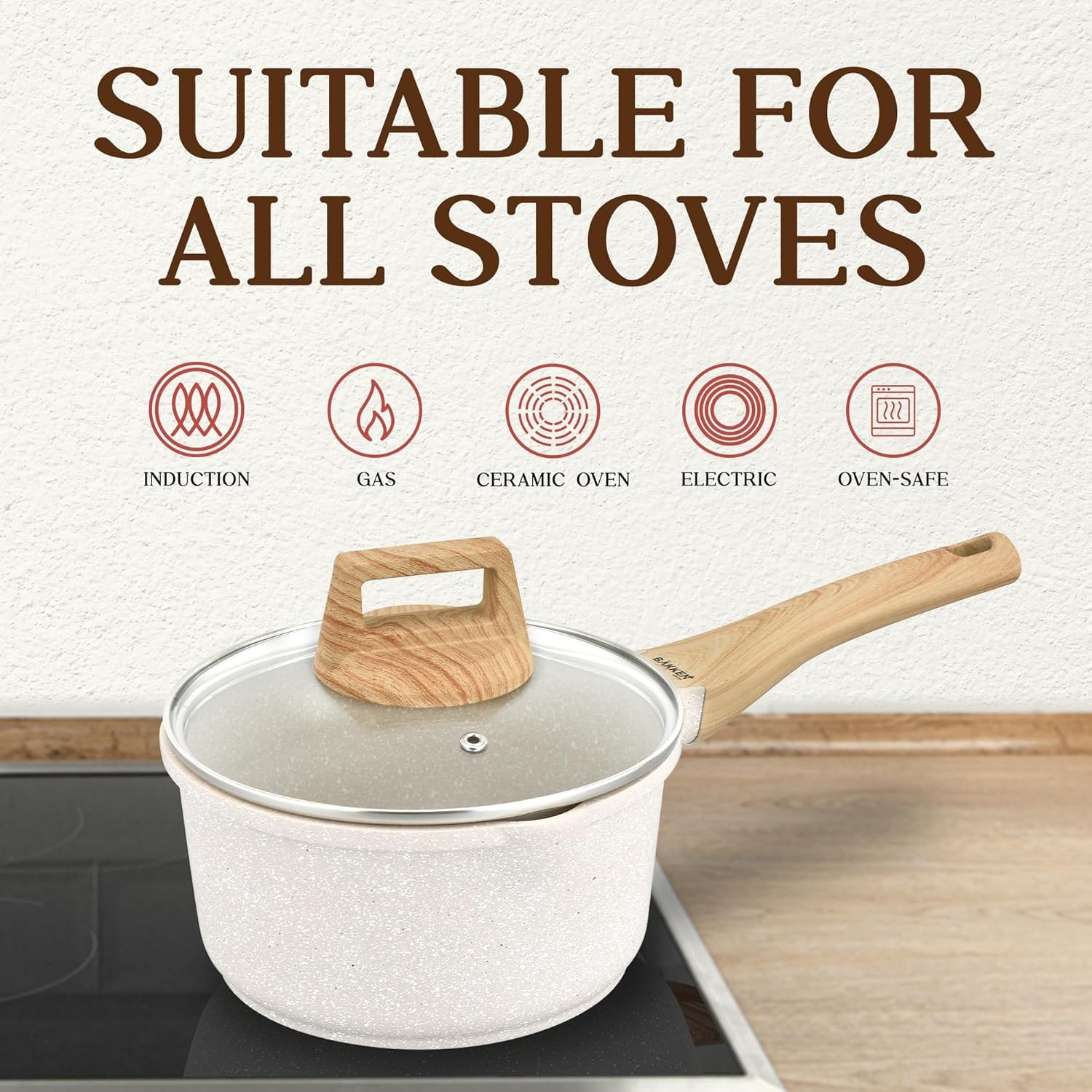 Bakken Swiss 23-Piece Nonstick Cookware & Bakeware Set – 20 Pieces – Cream – Cookware Sets