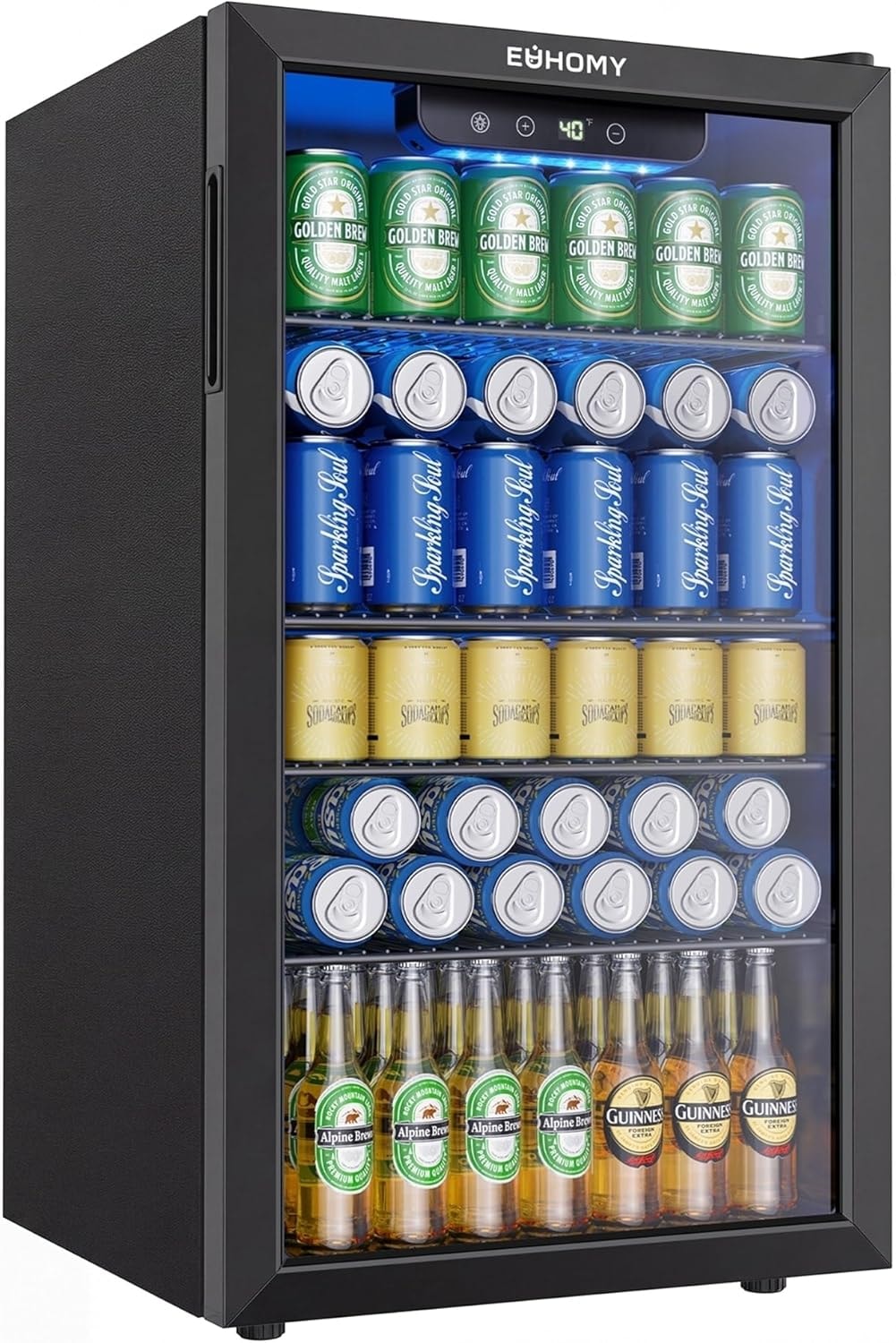 SIMZLIFE - 130 Can Beverage Refrigerator and Cooler with Glass Door fo – Beverage Refrigerators