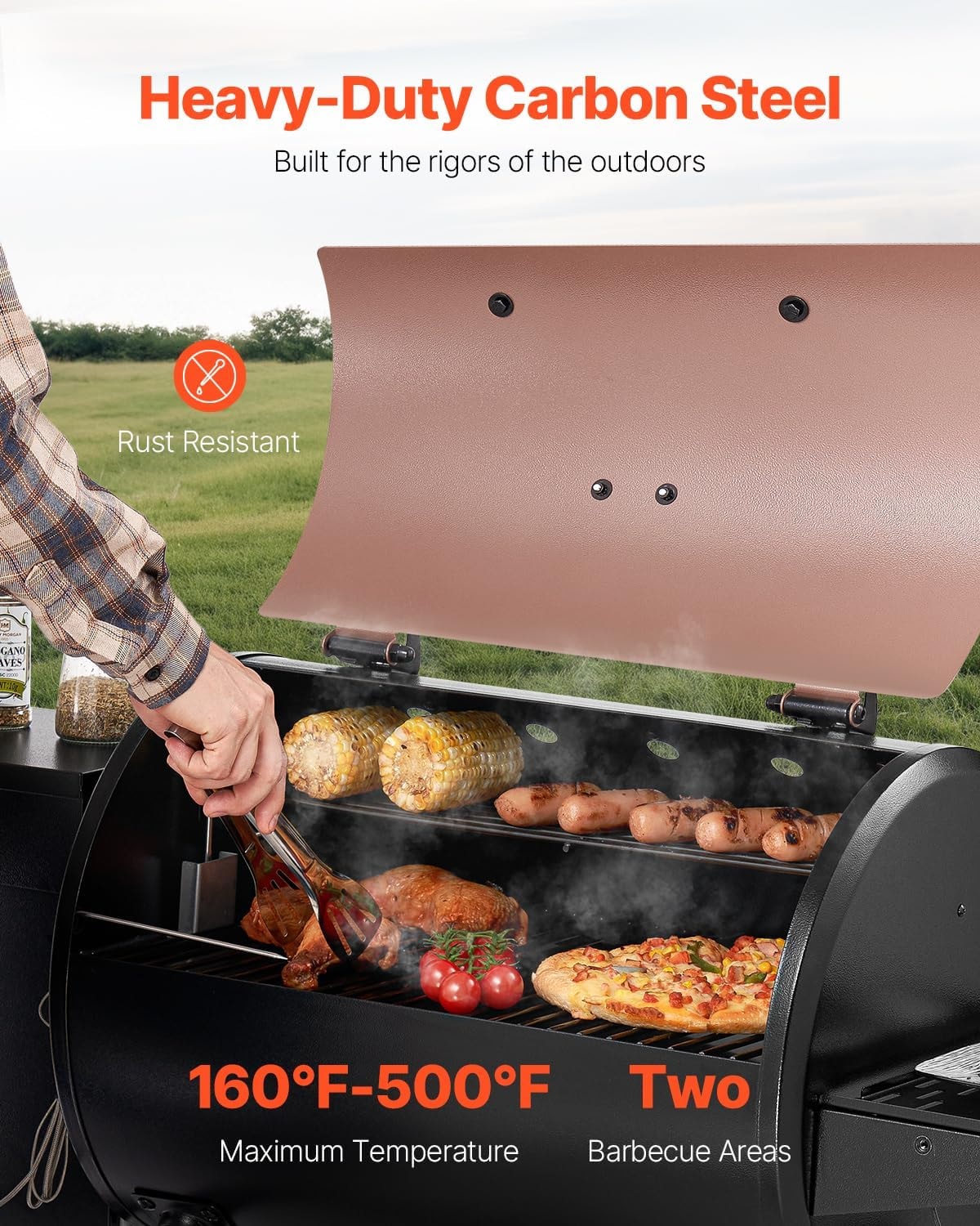 VEVOR Wood Pellet Grill Smoker – Black – Combination Grill-Smokers