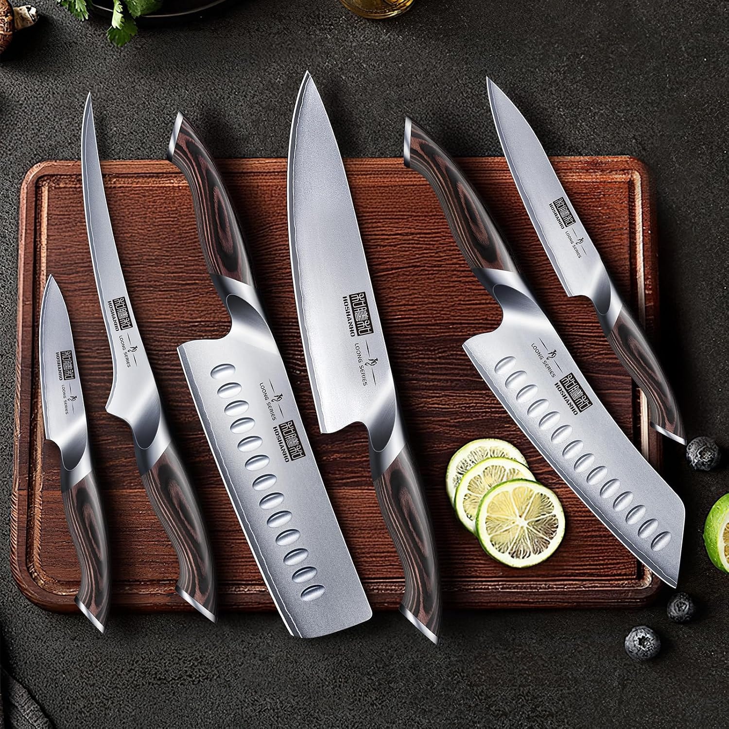 Set of 7 Japanese knives – 7 Pieces Knife Set – Silver – Knife Sets