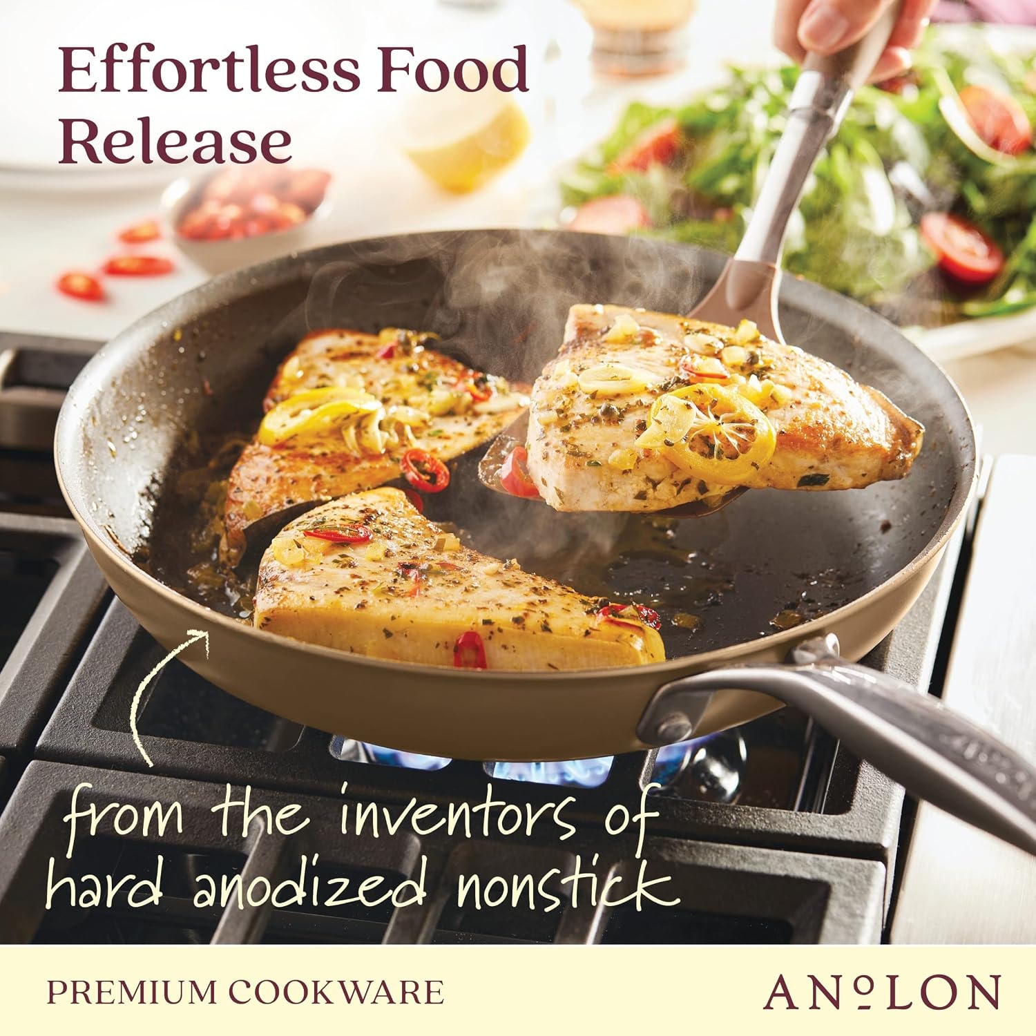 Anolon Ascend 10-Piece Hard Anodized Nonstick Cookware Set – 8 quarts – Bronze – Cookware Sets