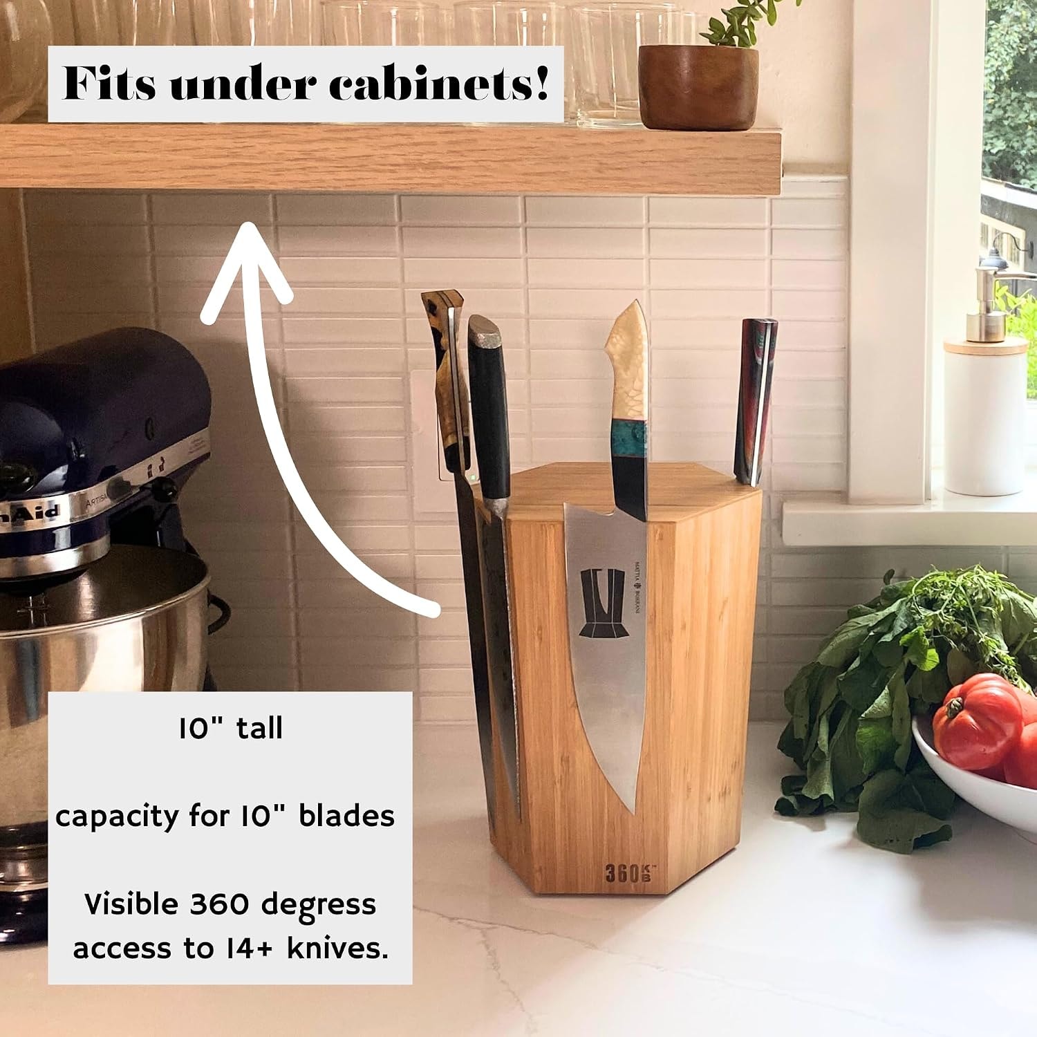 360 Knife Block – 12 load – Dark wood – Knife Blocks