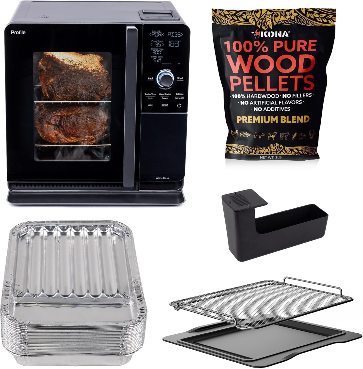 GE Profile Smart Indoor Smoker – Carbon Black – Toasters