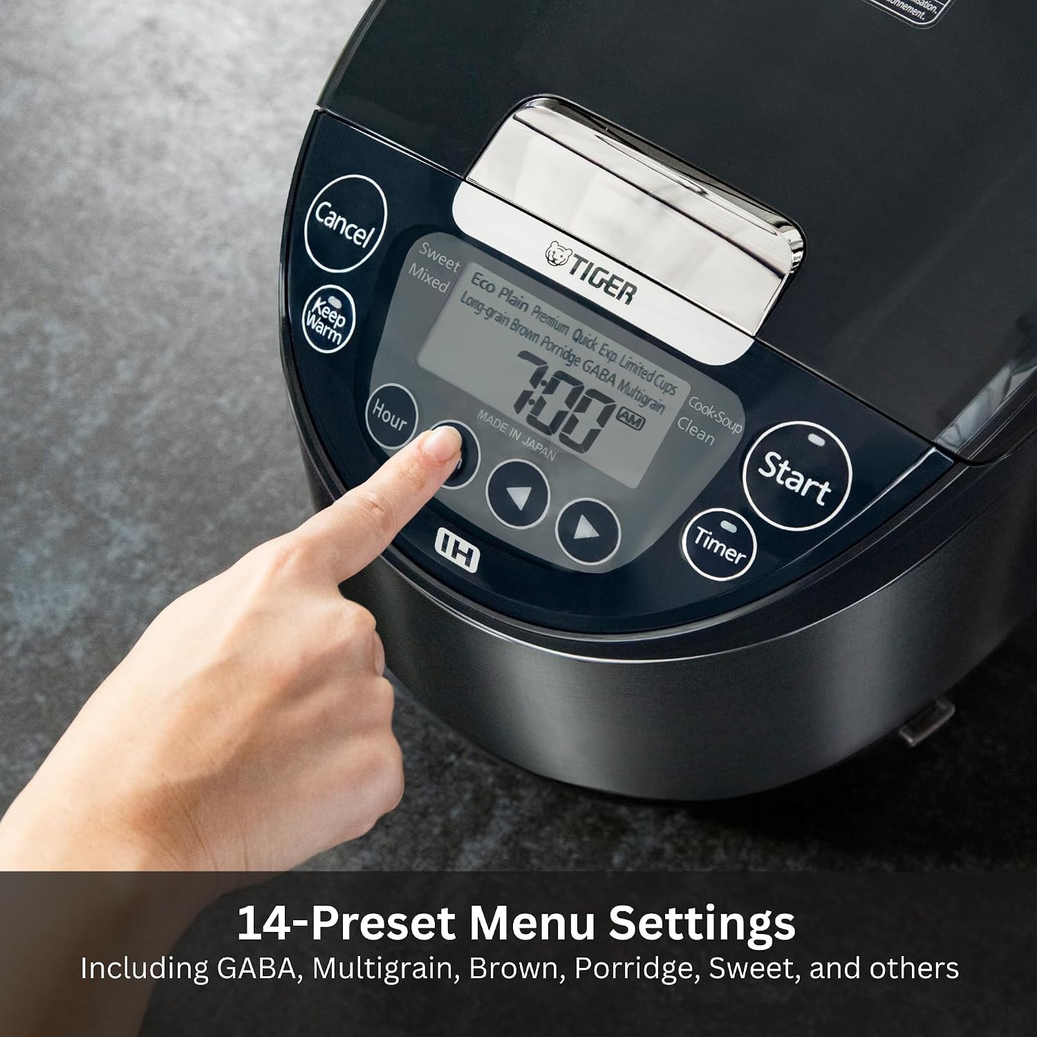 Tiger JPW-H18U Induction Heating Rice Cooker and Warmer – 10 cups – Black – Rice Cookers