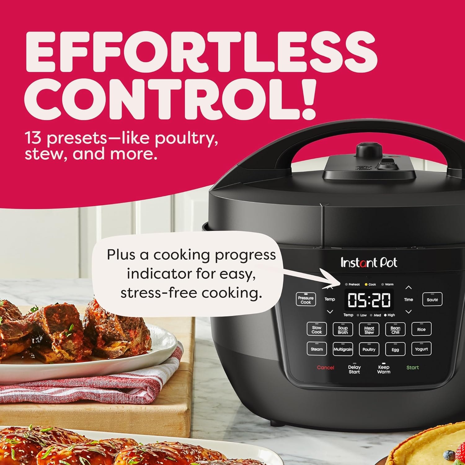 Instant Pot RIO 7.5-Quart 7-in-1 Electric Multi-Cooker – 7.5 quarts – Black – Electric Pressure Cookers