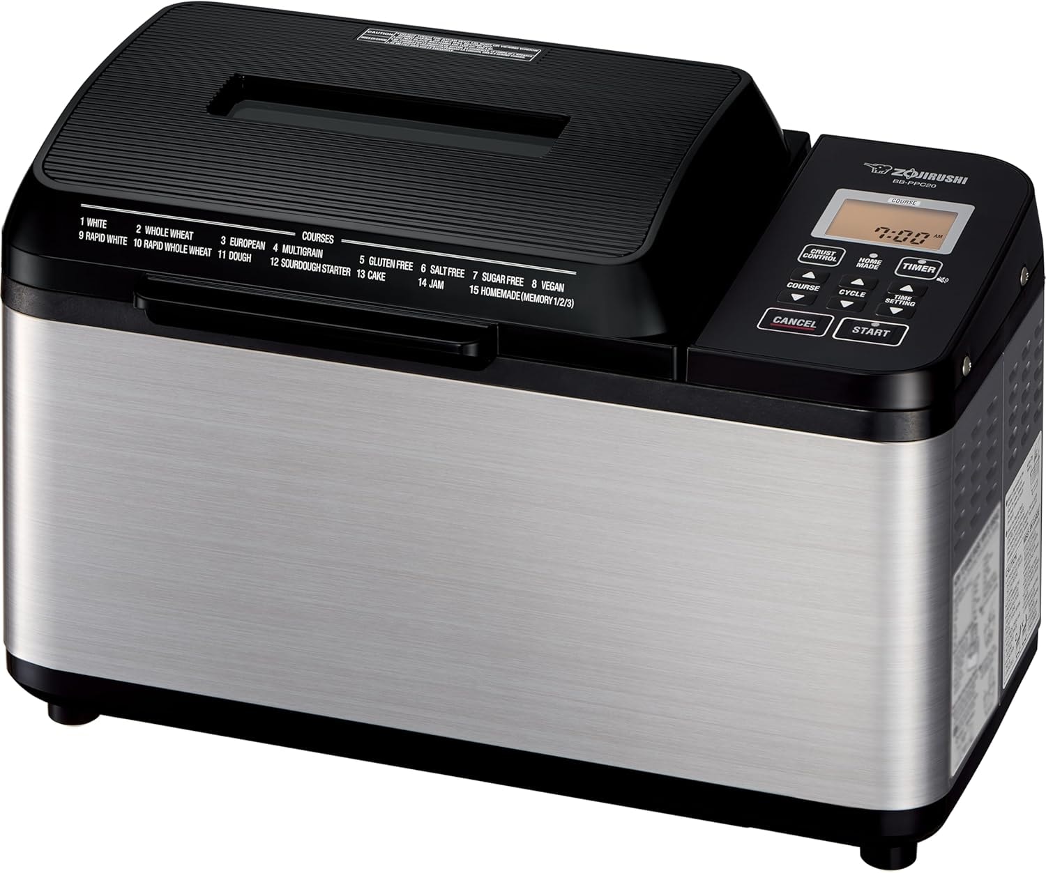 Zojirushi Home Bakery Virtuoso Plus Breadmaker – Black/Stainless – Bread Machines