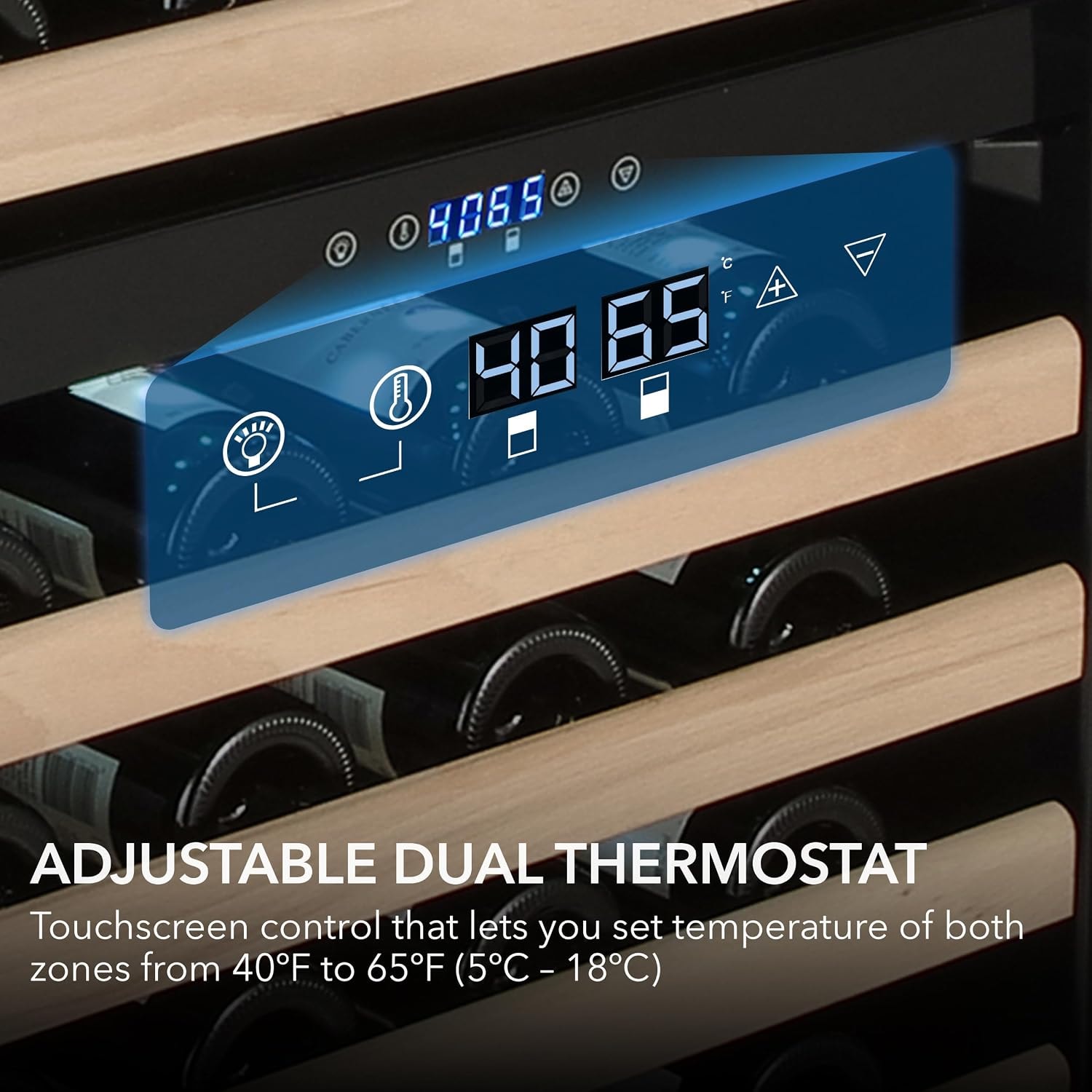 Whynter 92 Bottle Built-in Stainless Steel Dual Zone Compressor Wine R – 16.8 cubic feet – Premium Stainless Steel – Freestanding Wine Cellars