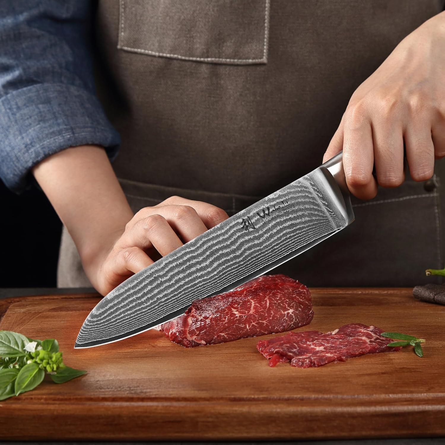 Thor Kitchen 3-Piece Damascus Knife Set DS0301P – 6.7 inches – 3pcs-Damascus Kitchen Knife Set – Knife Sets