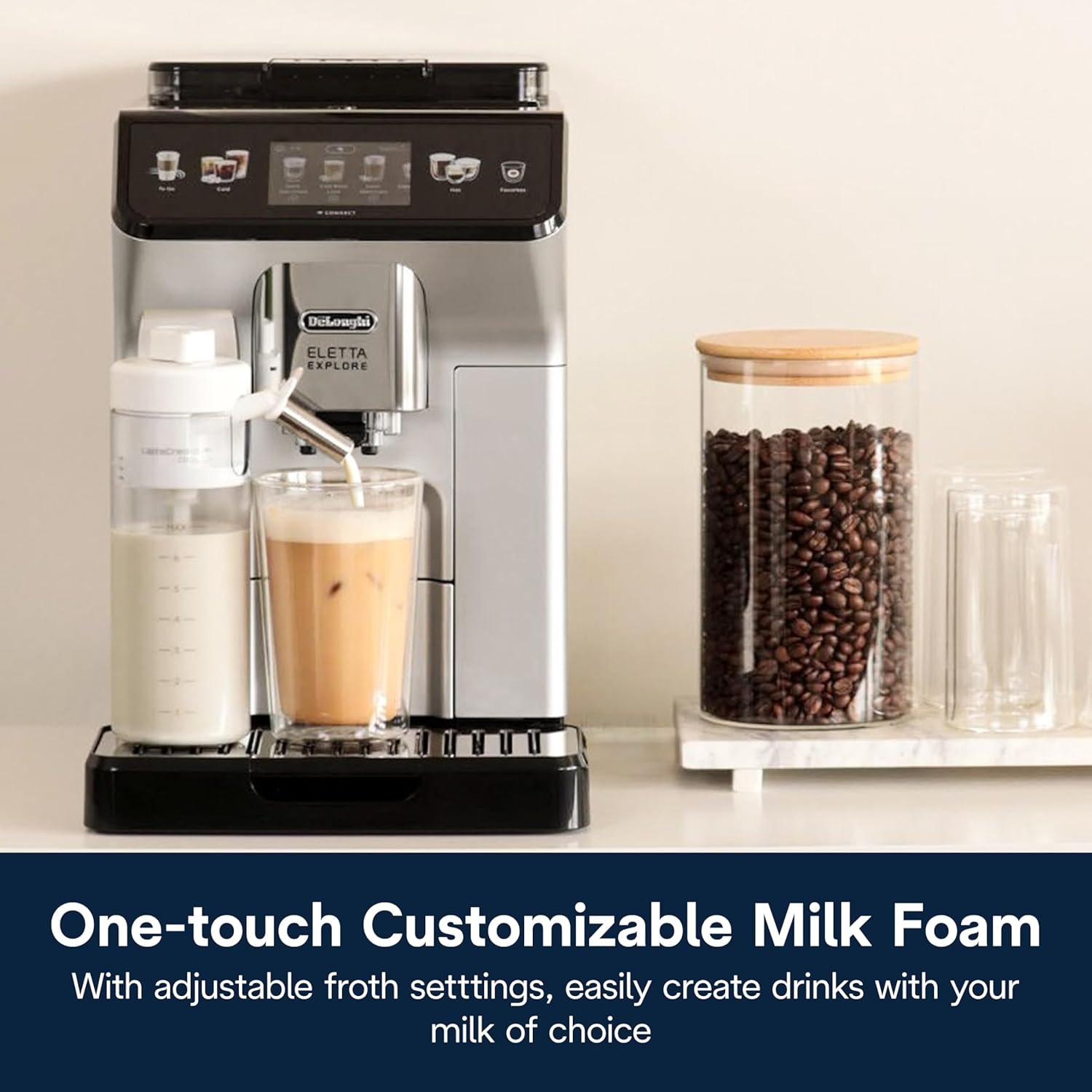 De'Longhi Cold Brew Coffee Machine ELETTA EXPLORE Fully Automatic Espr – Stainless Steel and Black – Super-Automatic Espresso Machines