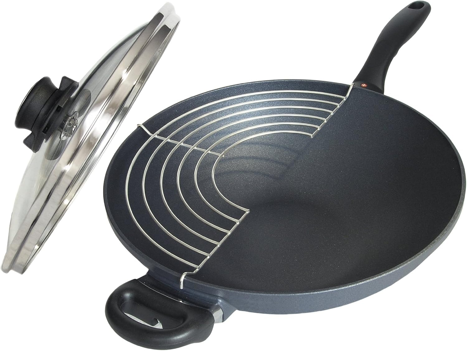 Swiss Diamond Wok with Lid – 5.3 quarts – Black – Woks & Stir-Fry Pans
