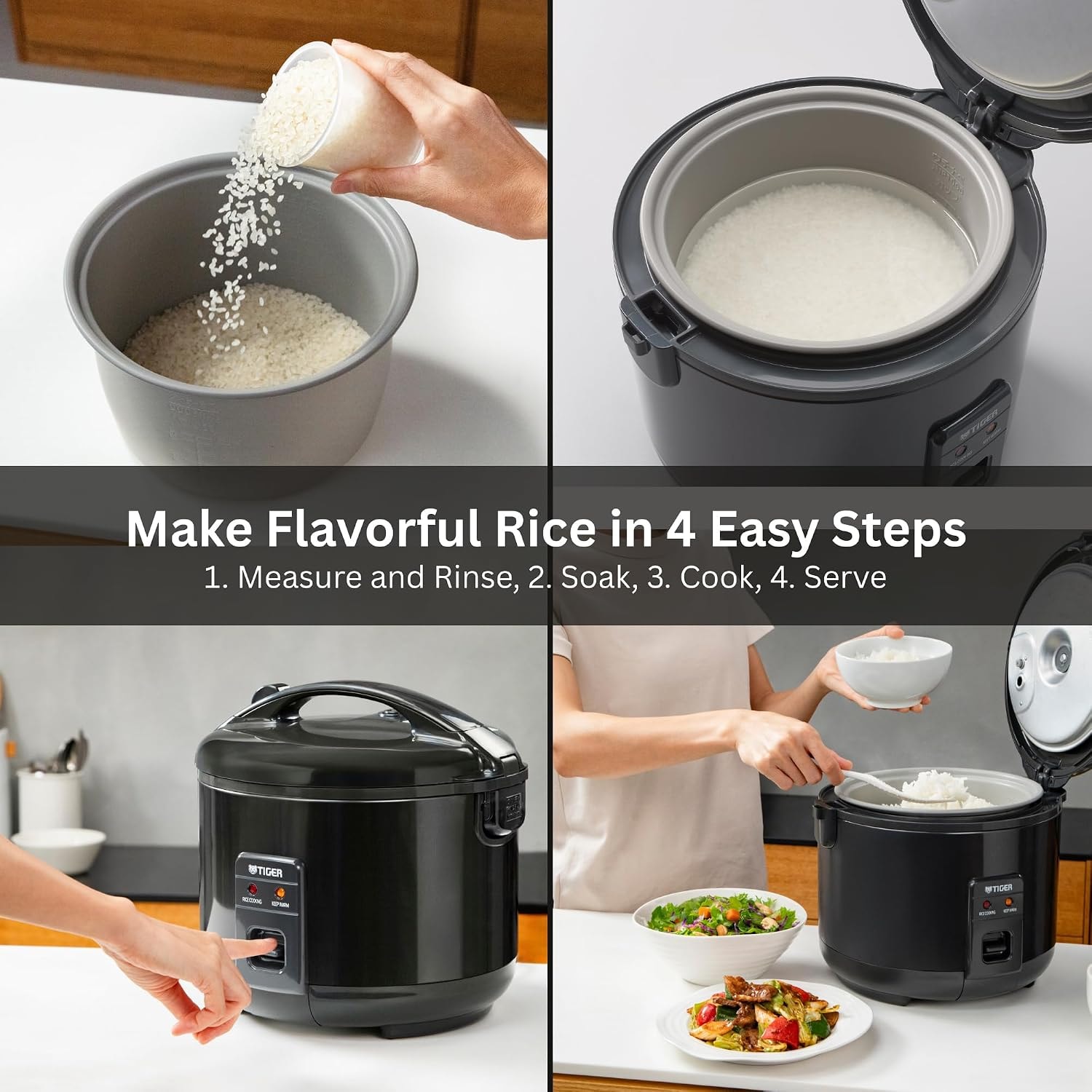 Tiger 10 Cup Rice Cooker JNPS18UKY – 10 cups – Black – Rice Cookers