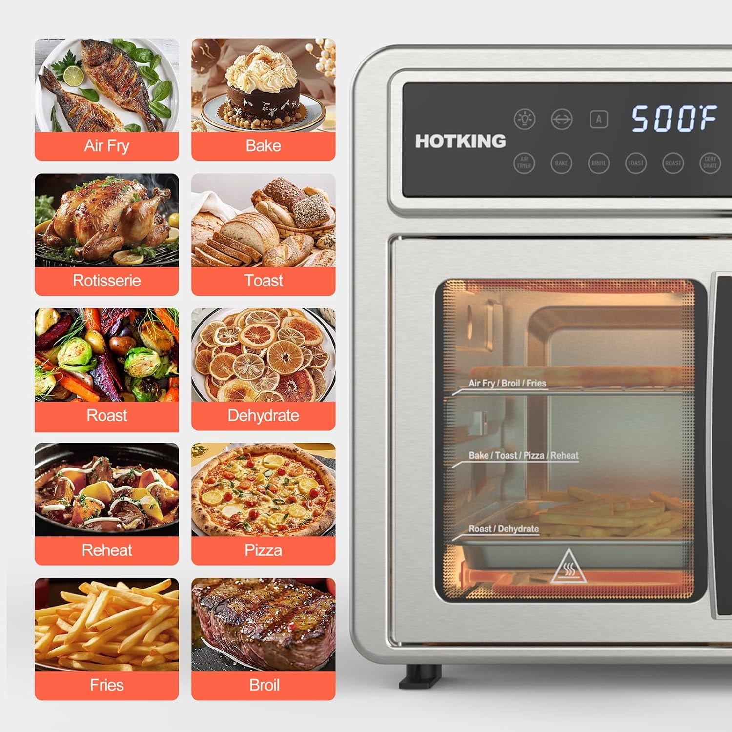29QT Air Fryer Toaster Oven – 28 quarts – Silver – Air Fryers