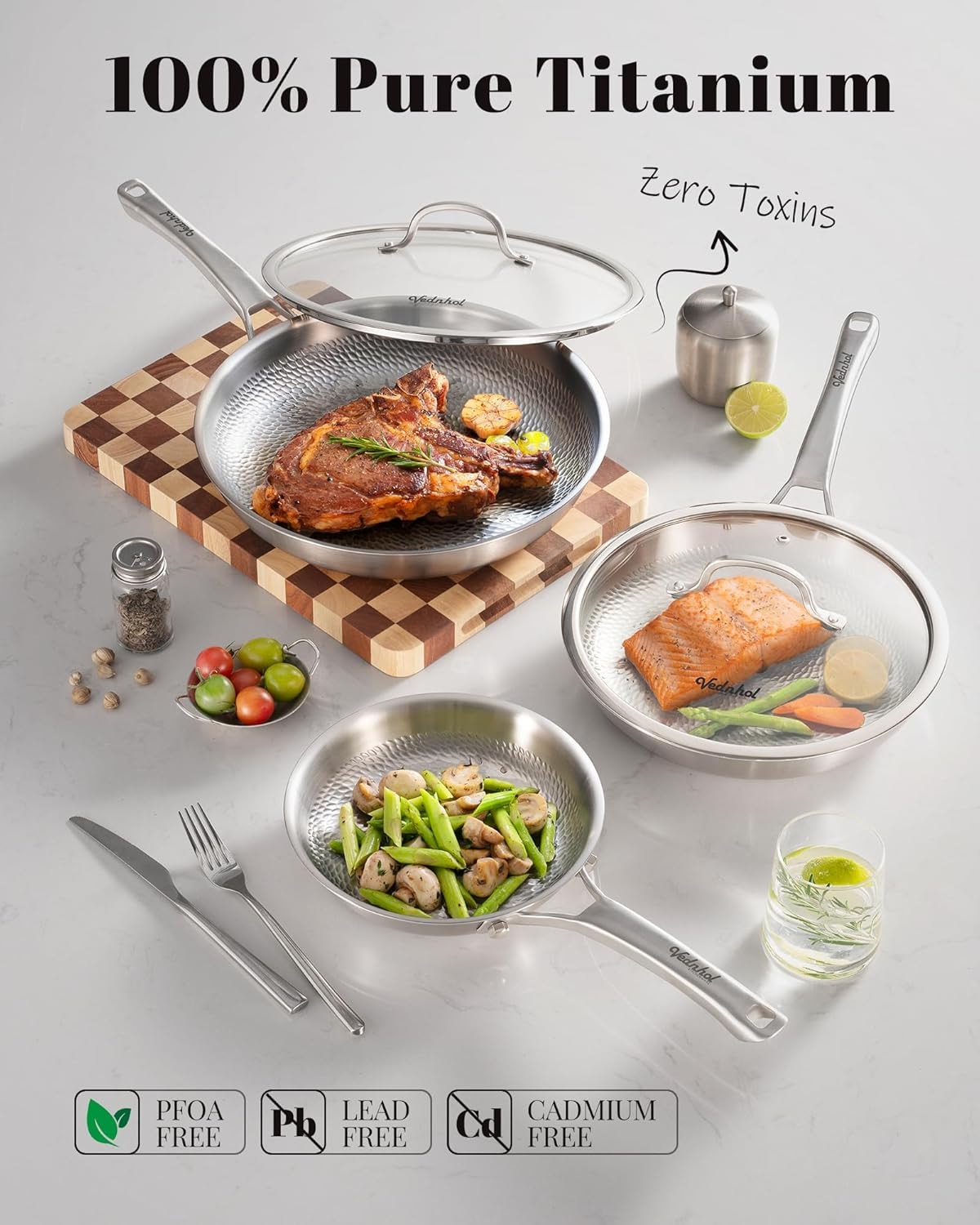 Chef James Titanium Chef Pan Set – 2 quarts – Pots & Pans