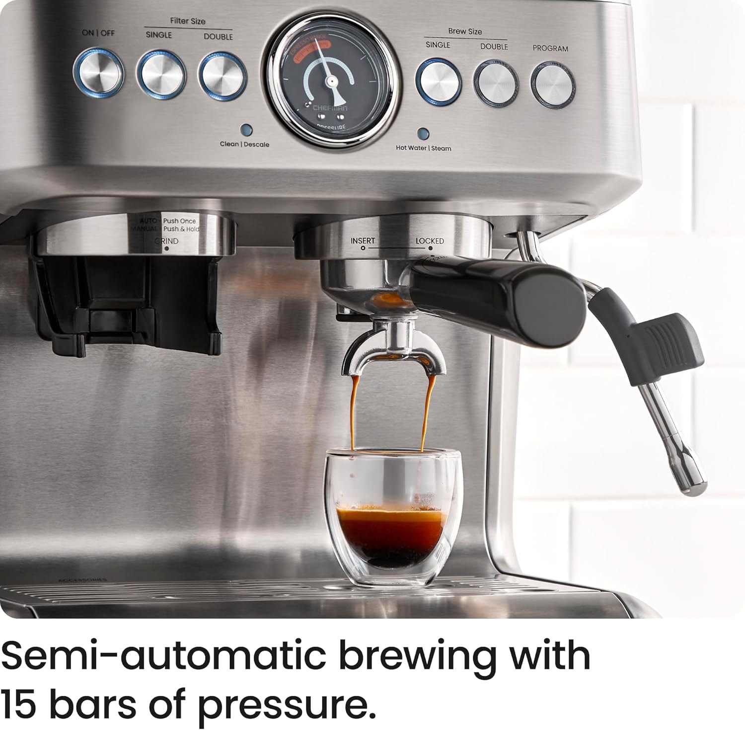 30-Piece Espresso Machine – 3 liters – Stainless Steel – Semi-Automatic Espresso Machines