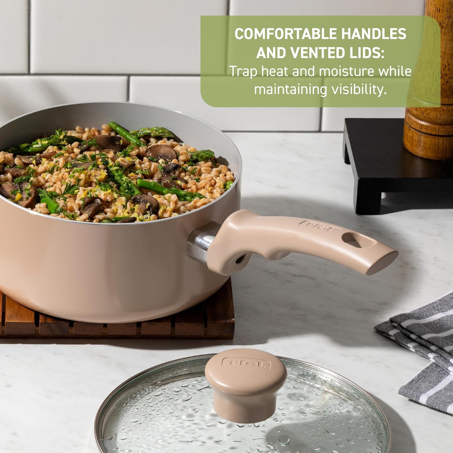 Ceramax 20-Piece Ceramic Nonstick Cookware Set – Moon Grey – Cookware Sets
