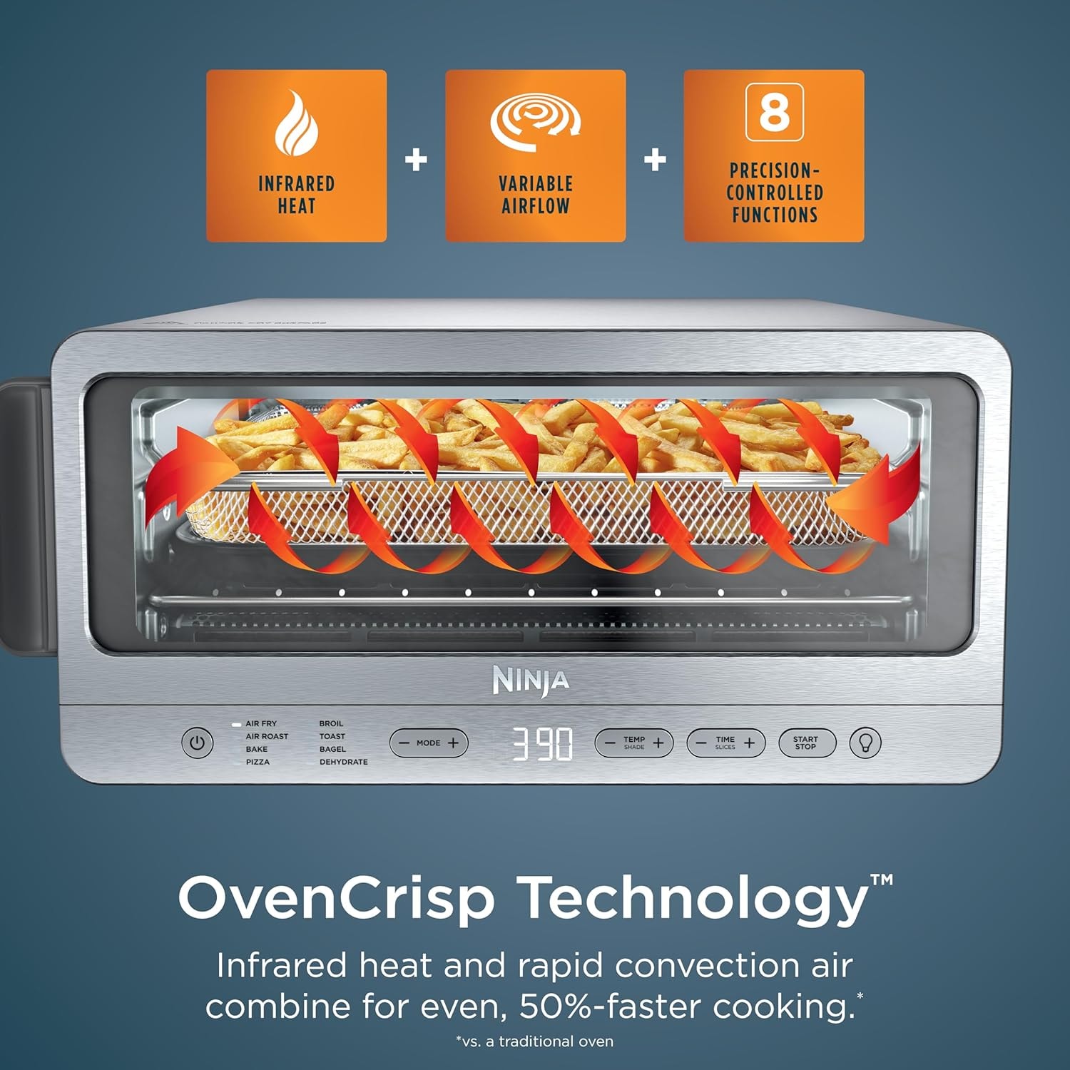 Drew Barrymore Beautiful Infrared Air Fry Toaster Oven – 17.01 cubic inches – Stainless Steel – Toaster Ovens