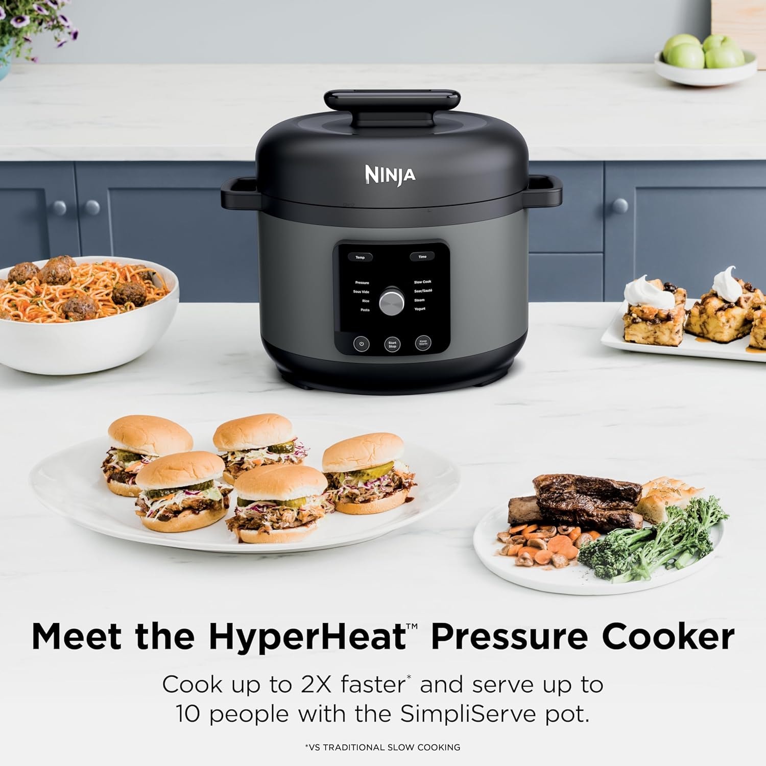 Ninja HyperHeat 6.5 Qt 9-in-1 Electric Pressure Cooker – 6 quarts – Grey – Electric Pressure Cookers