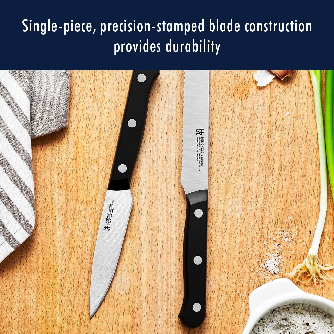 HENCKELS Razor-Sharp Solution 16-Piece Self-Sharpening Knife Block Set – Black – Knife Sets