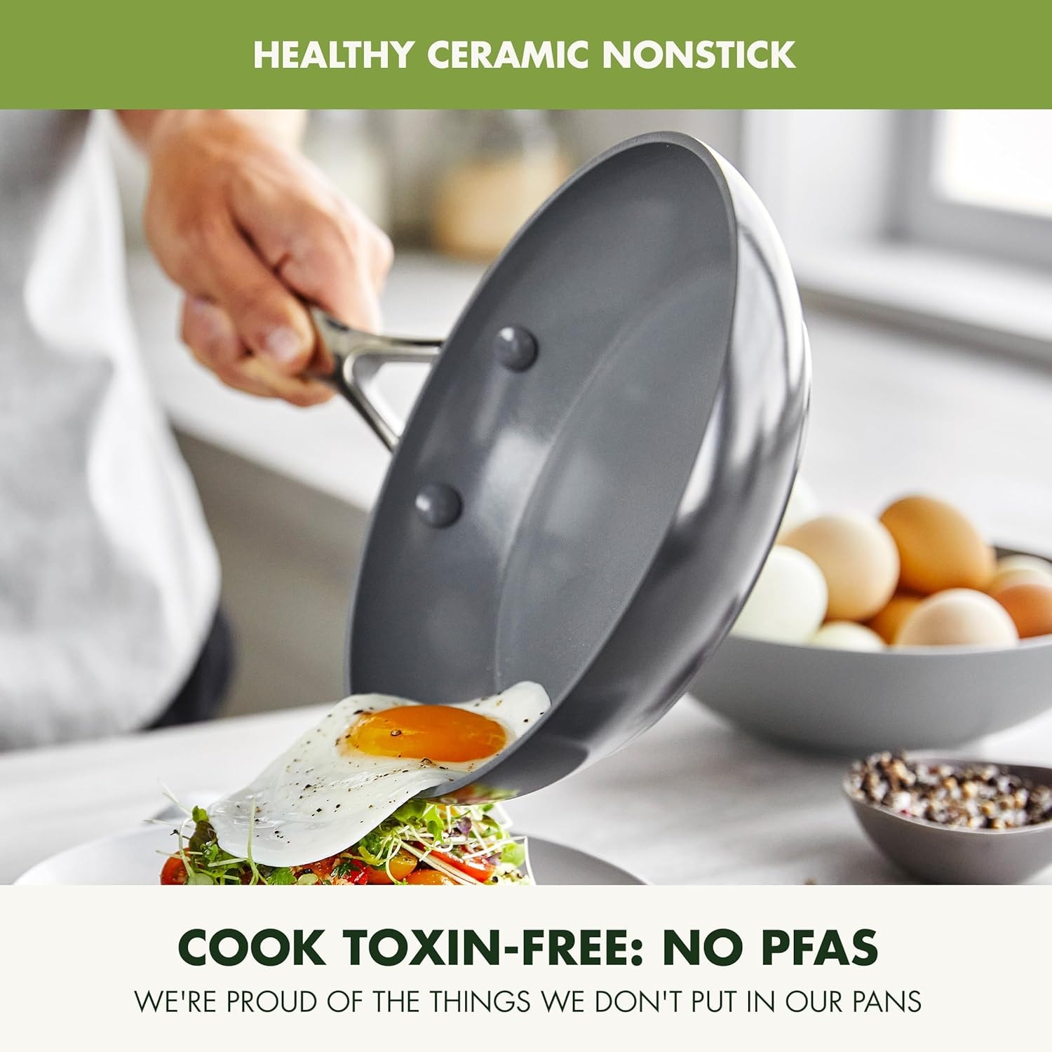 GreenPan Valencia Pro Ceramic Nonstick Cookware Set – Gray – Cookware Sets