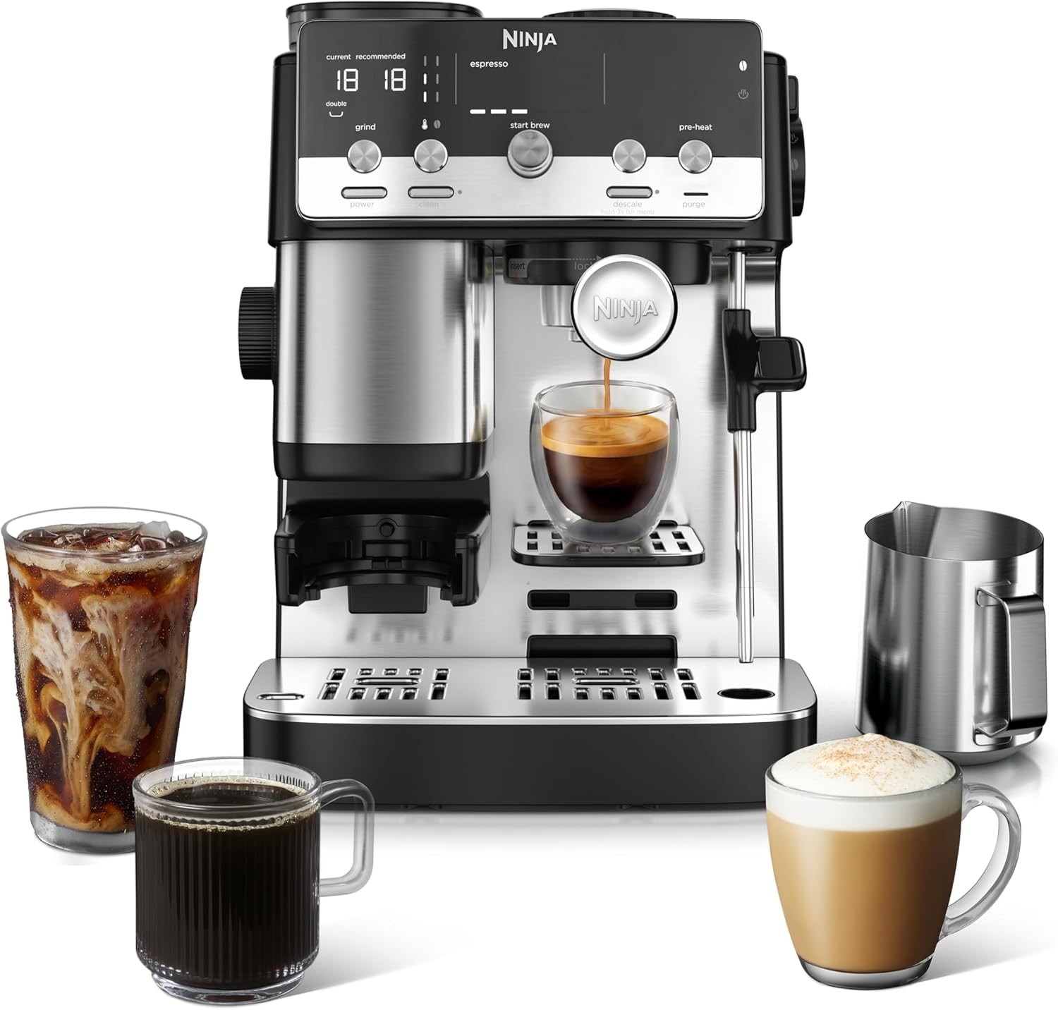 Ninja Luxe Café Mini Espresso Machine – Stainless Steel – Espresso Machine & Coffeemaker Combos