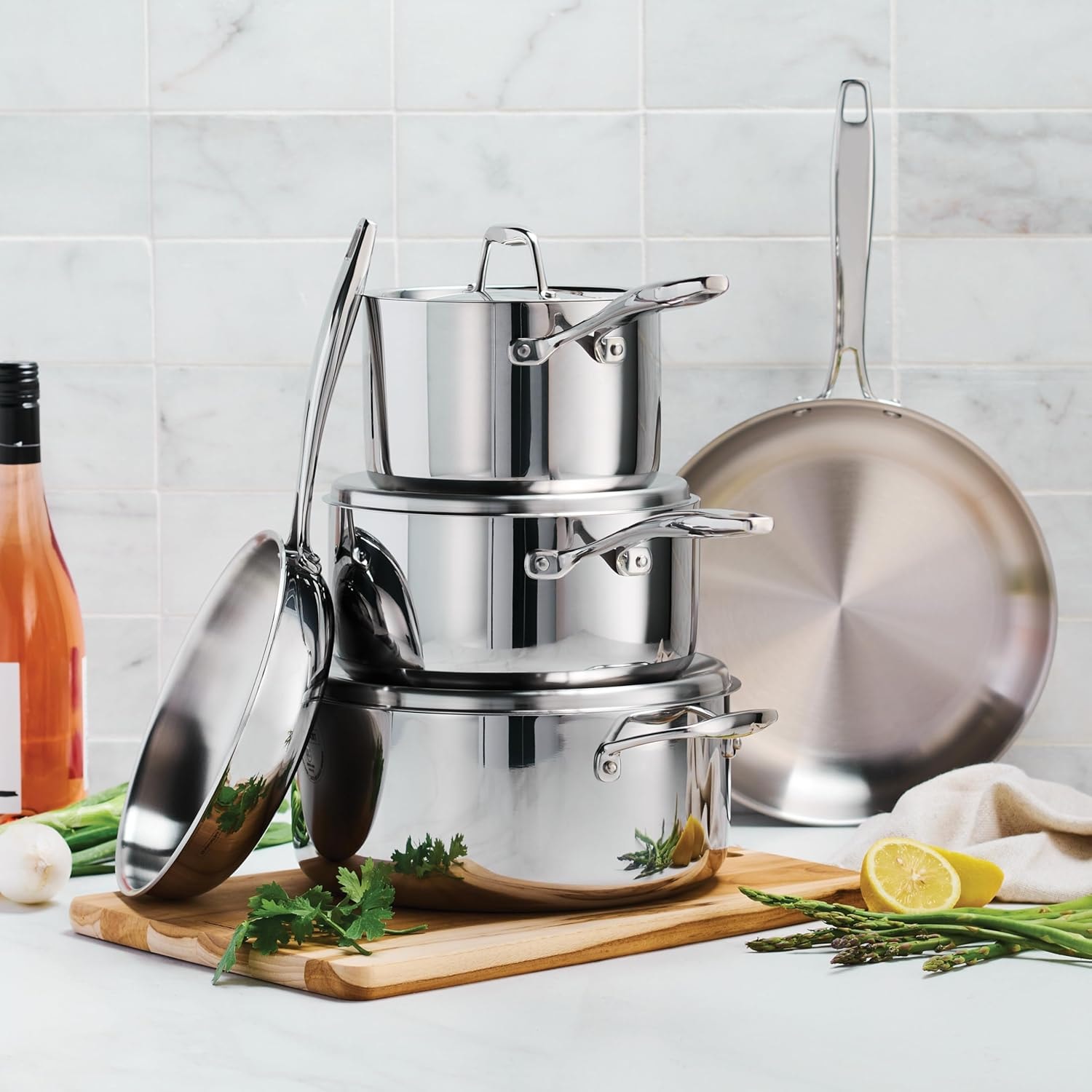 Signature Stainless Steel 5-Piece Cookware Set – Cookware Sets