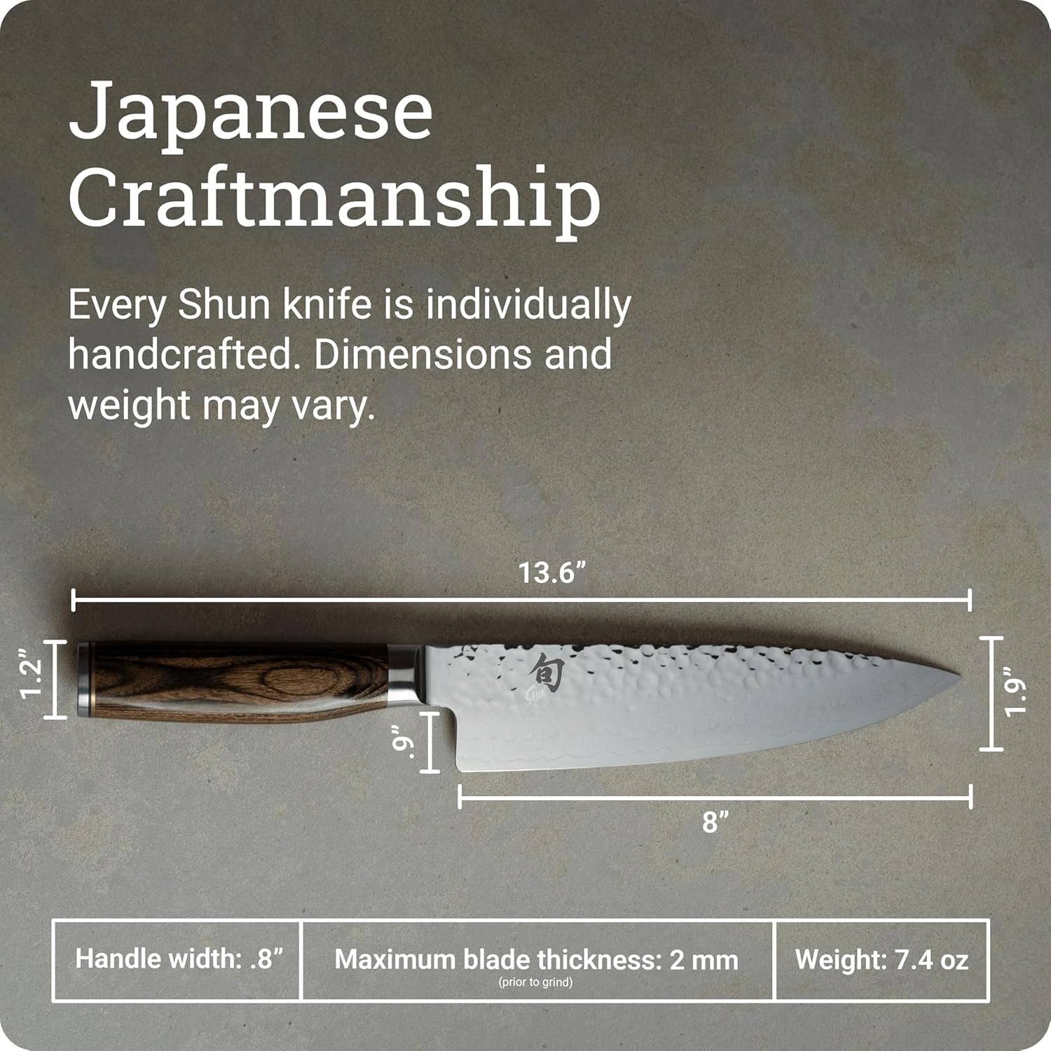 Shun Premier Chef's Knife – 8" – Brown – Chef's Knives