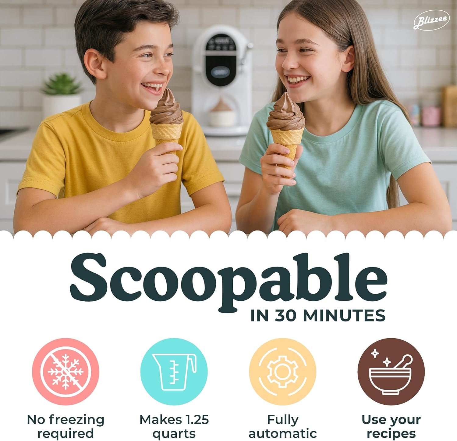 Soft Serve Ice Cream Machine 1.25Qt – 1.25 quarts – White – Ice Cream Machines
