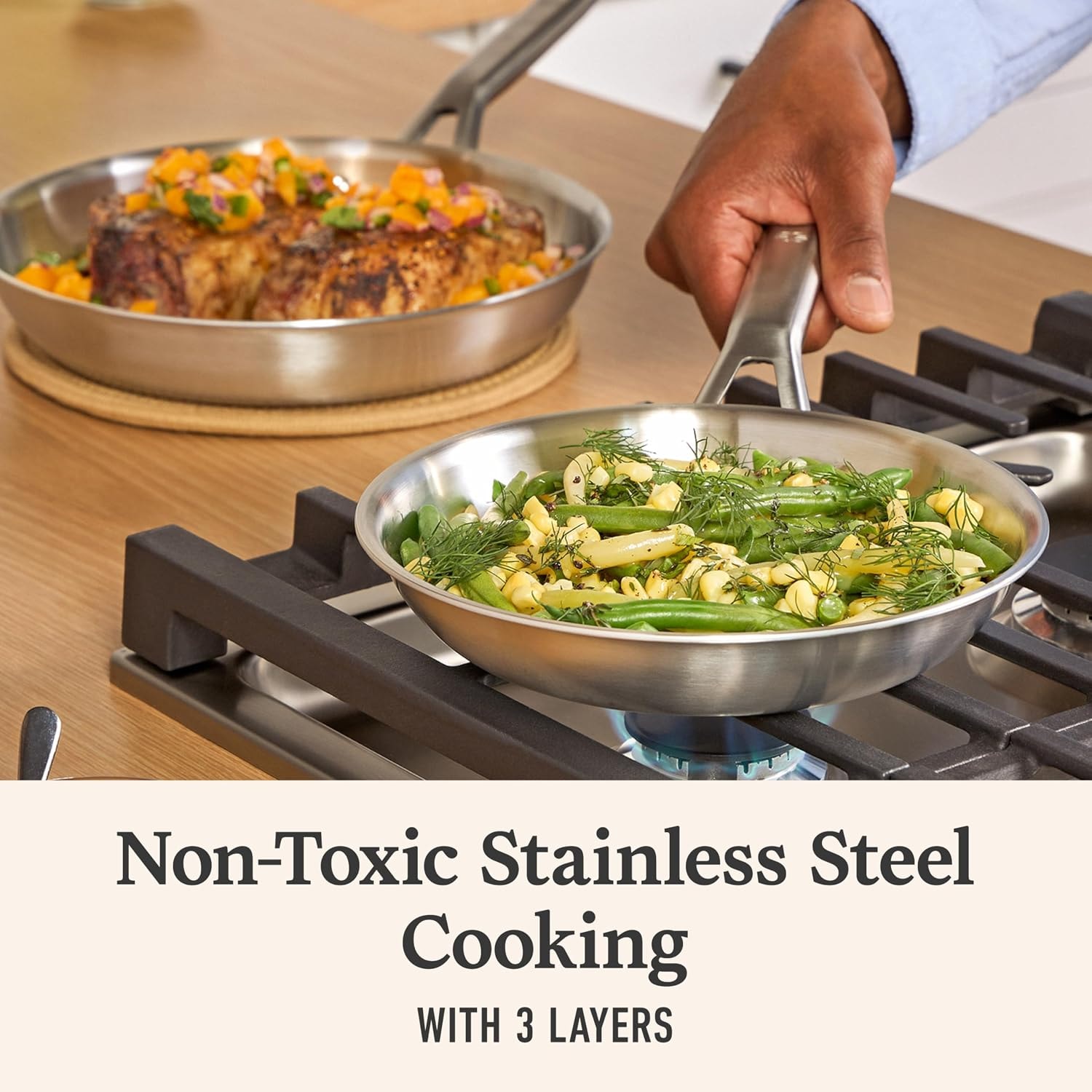 Calphalon Stainless Steel 10-Piece Triply Cookware Set – 3-Ply – Cookware Sets