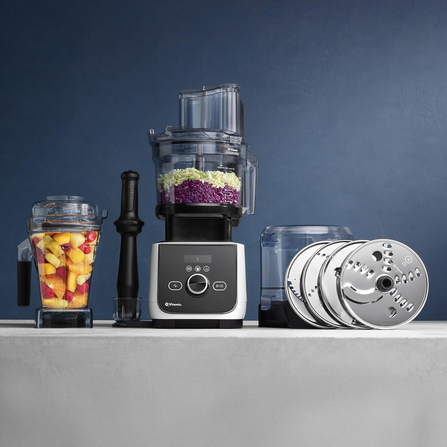 Vitamix Ascent X4 SmartPrep Kitchen System, Brushed Stainless, Silver – White – Countertop Blenders