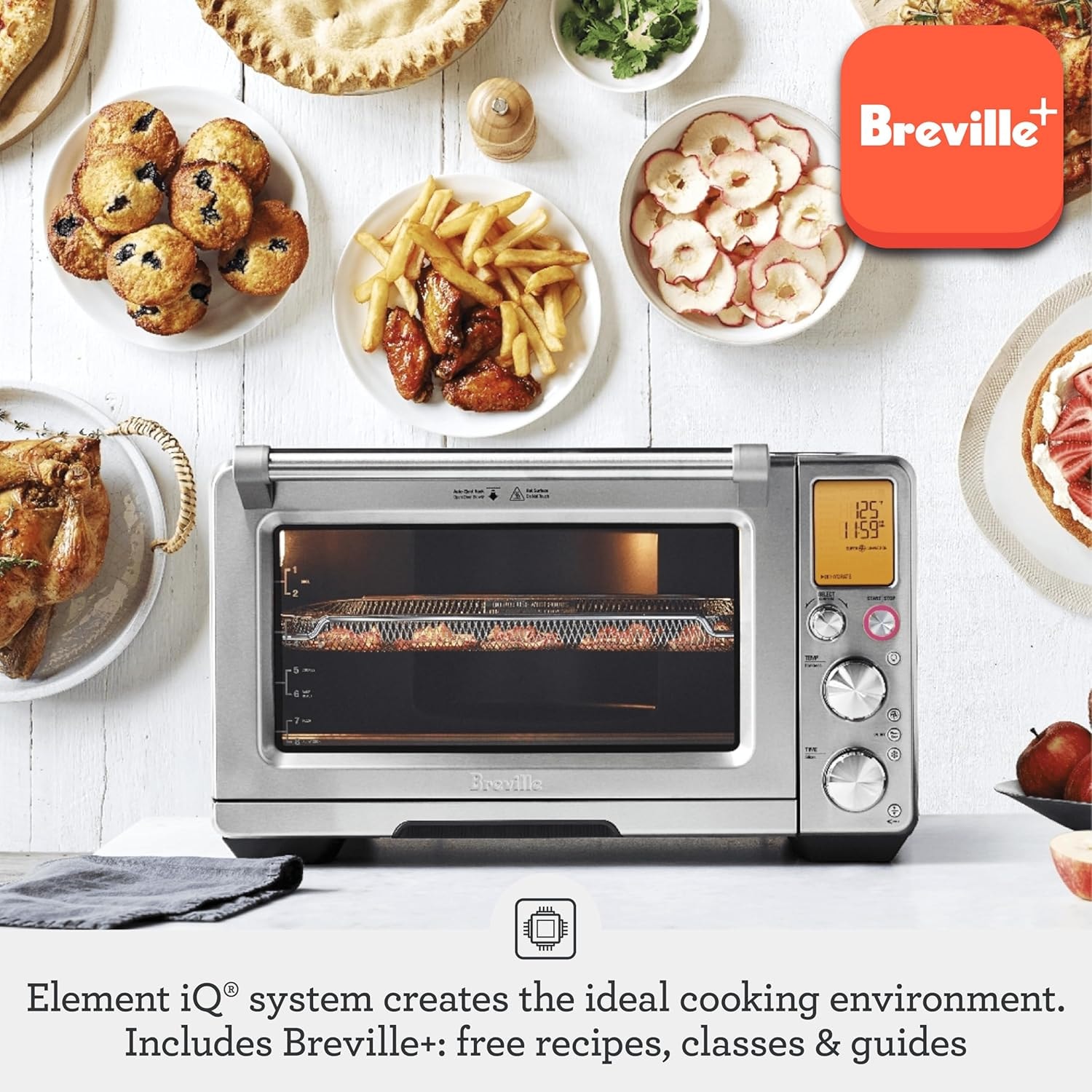 Breville Smart Oven Air Fryer Pro – 1 cubic feet – Brushed Stainless Steel – Convection Ovens