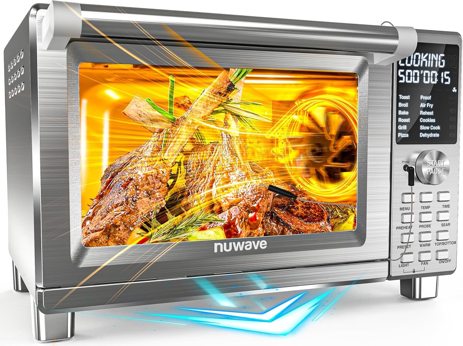 NUWAVE Bravo XL Air Fryer Convection Toaster Oven – 30 quarts – Brushed Stainless Steel – Toaster Ovens