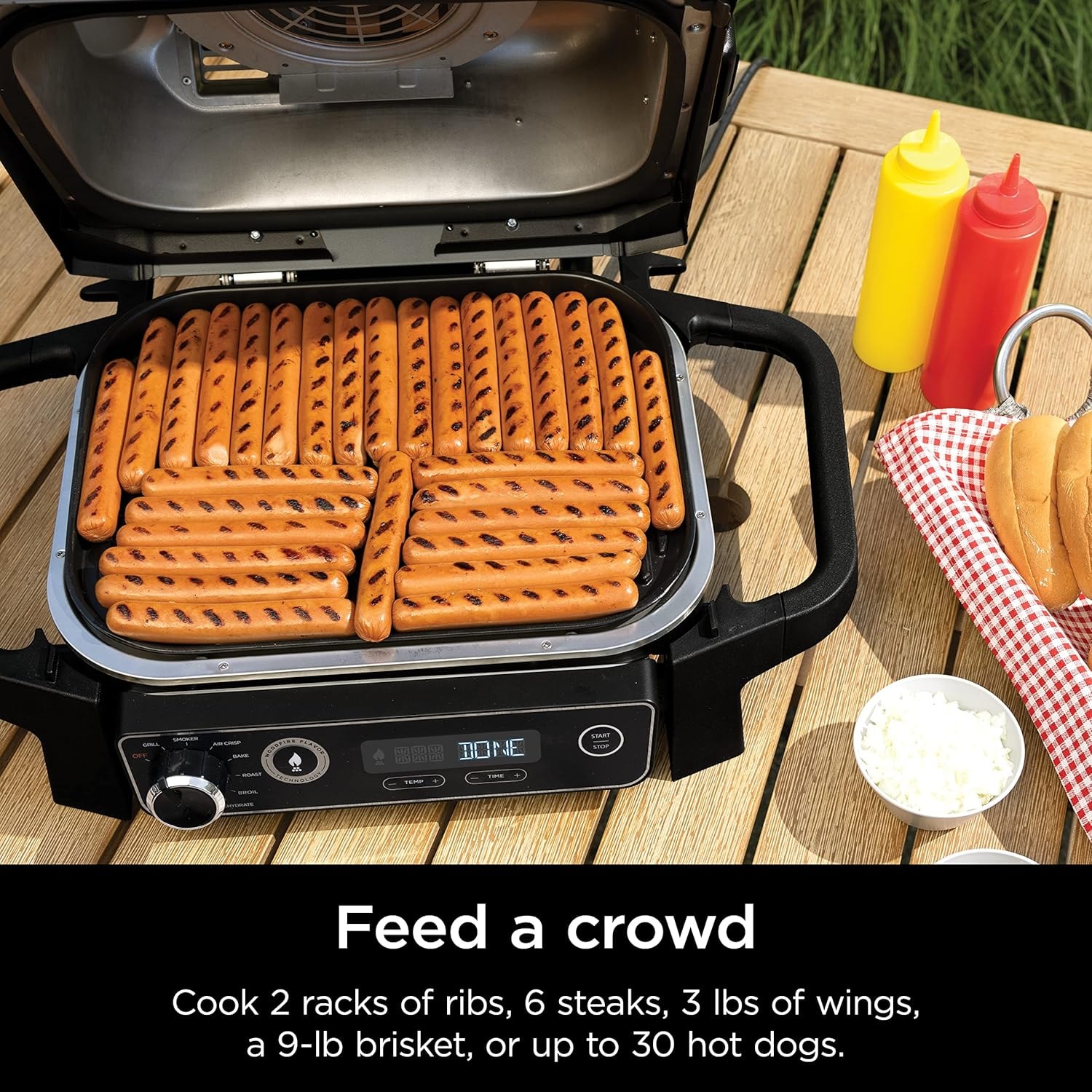 Ninja Woodfire Pro XL Electric Grill & Smoker with Digital Probe, Larg – Grey – Electric Grills