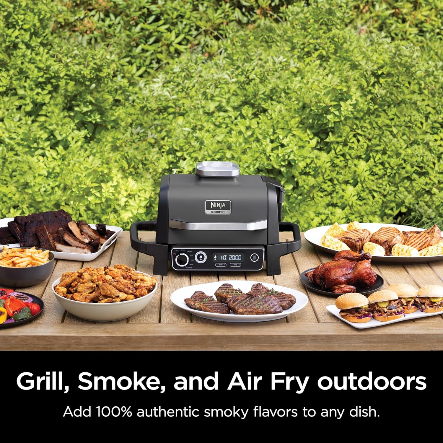 Ninja Woodfire Pro XL Electric Grill & Smoker with Digital Probe, Larg – Grey – Electric Grills
