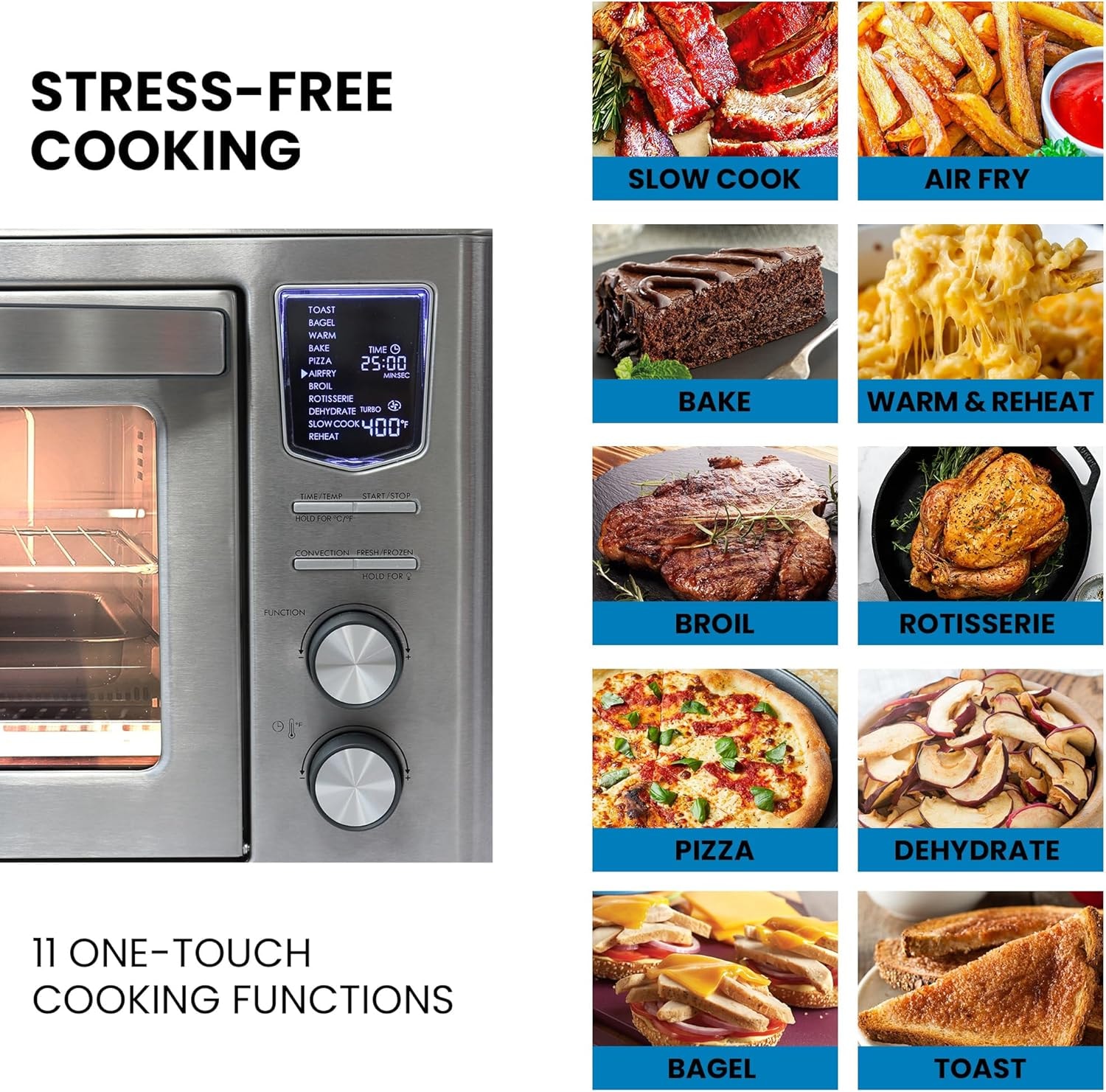 Kenmore 11-In-1 Digital Air Fryer Toaster Oven – 23.7 liters – Silver – Air Fryers